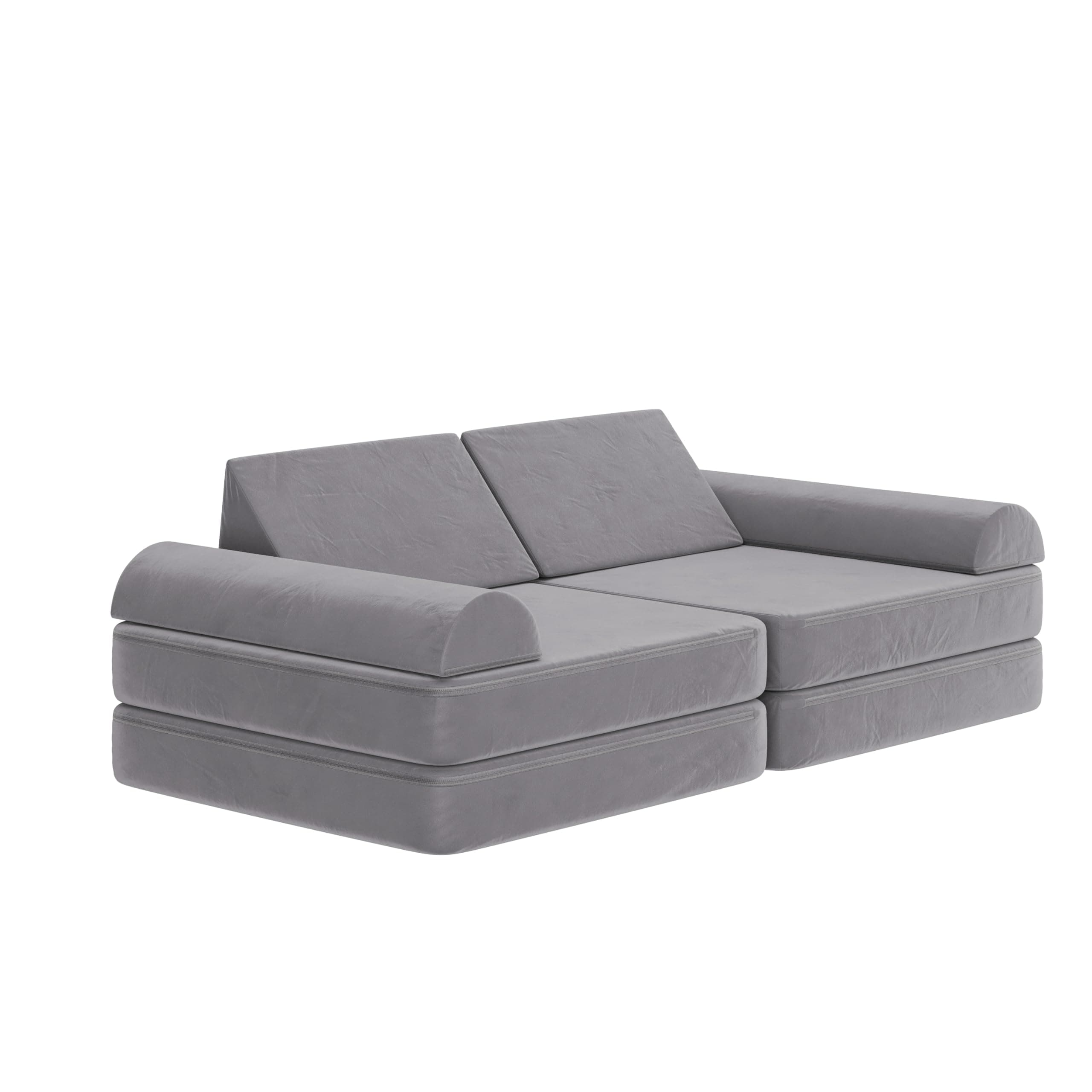 Flash Furniture Kids Play Couch, 6-Piece, 56", Gray | Modular Foam, Removable Covers, Convertible, Kids Sectional