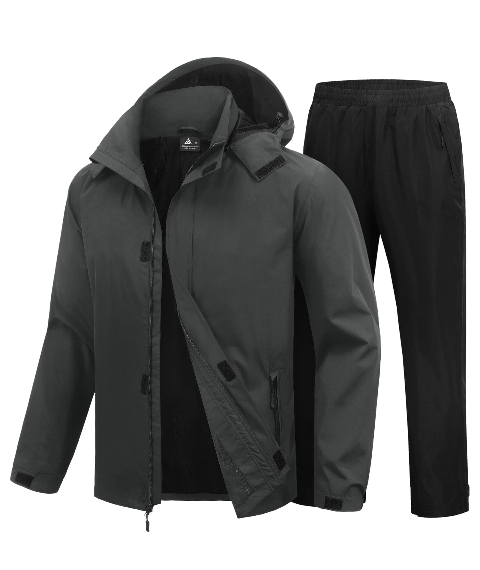 SWISSWELL Men's Rain Suits Waterproof Lightweight Windbreaker Jacket & Pant | Detachable Hood, Taped Seams, Inner Zip Pocket, Side Zip Pockets, Adjustable Hem & Cuffs, Storm Flap, Golf, Hiking, Travel