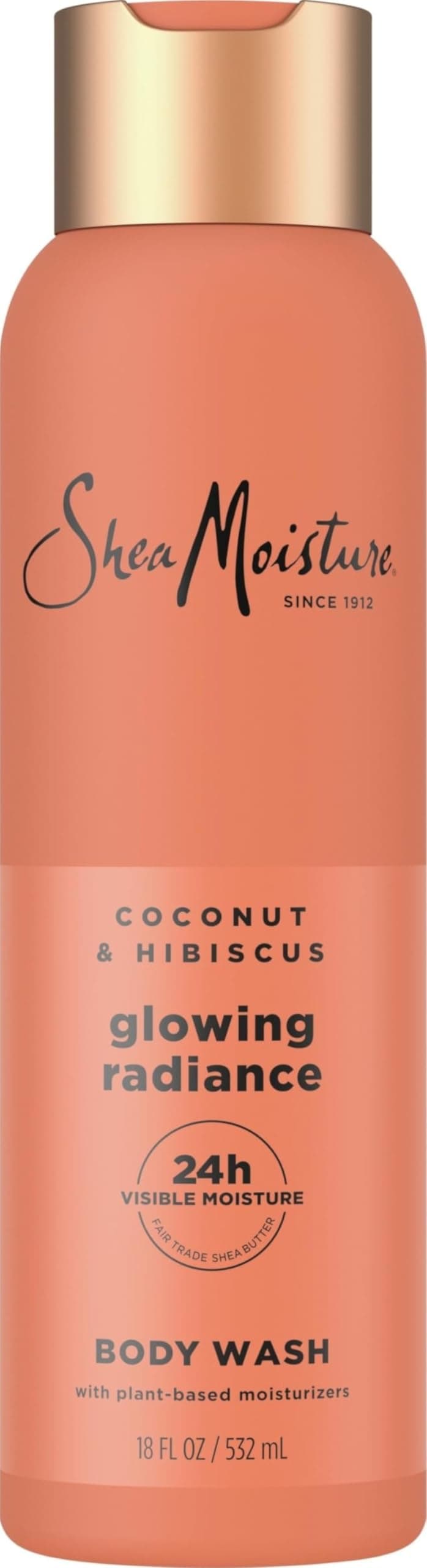 Shea Moisture Coconut Hibiscus Body Wash Glowing Radiance Glowing 18 oz | For melanin-rich skin, Helps illuminate dull skin, With coconut oil + vitamin C, 24H moisture