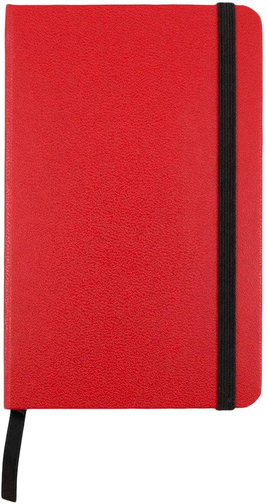 JAM PAPER Hardcover Notebook with Elastic Band - Small Journal - 3 3/4 x 5 5/8 - Red - 100 Lined Sheets - 2/Pack