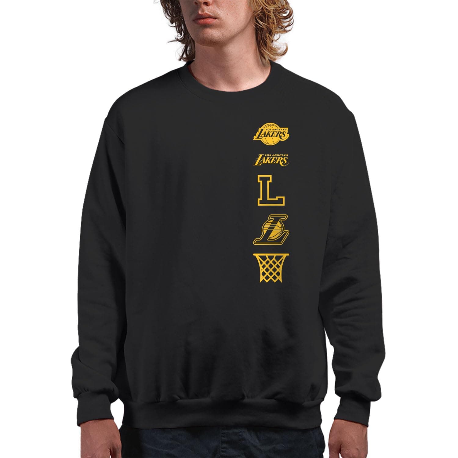 Junk Food NBA - Stacked Logo Adult Crewneck | Officially Licensed Adult Pullover Fleece Crew Neck for Men and Women