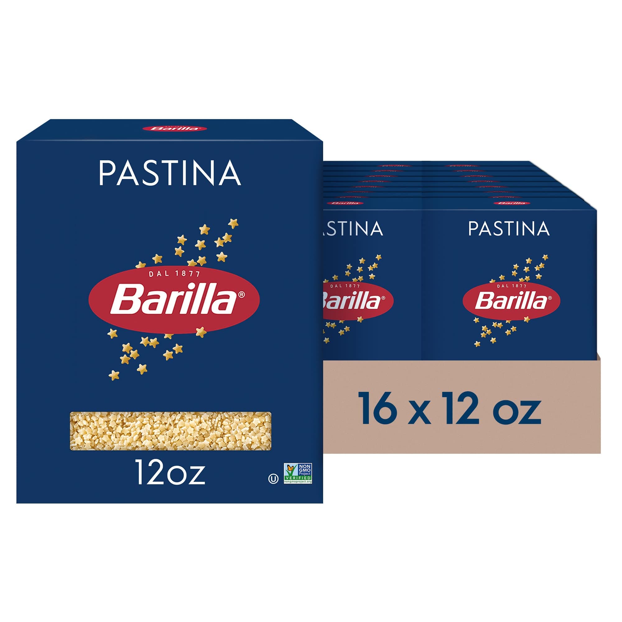 Barilla Pastina Pasta, Non-GMO Kosher Pasta, 12oz. (16PK)