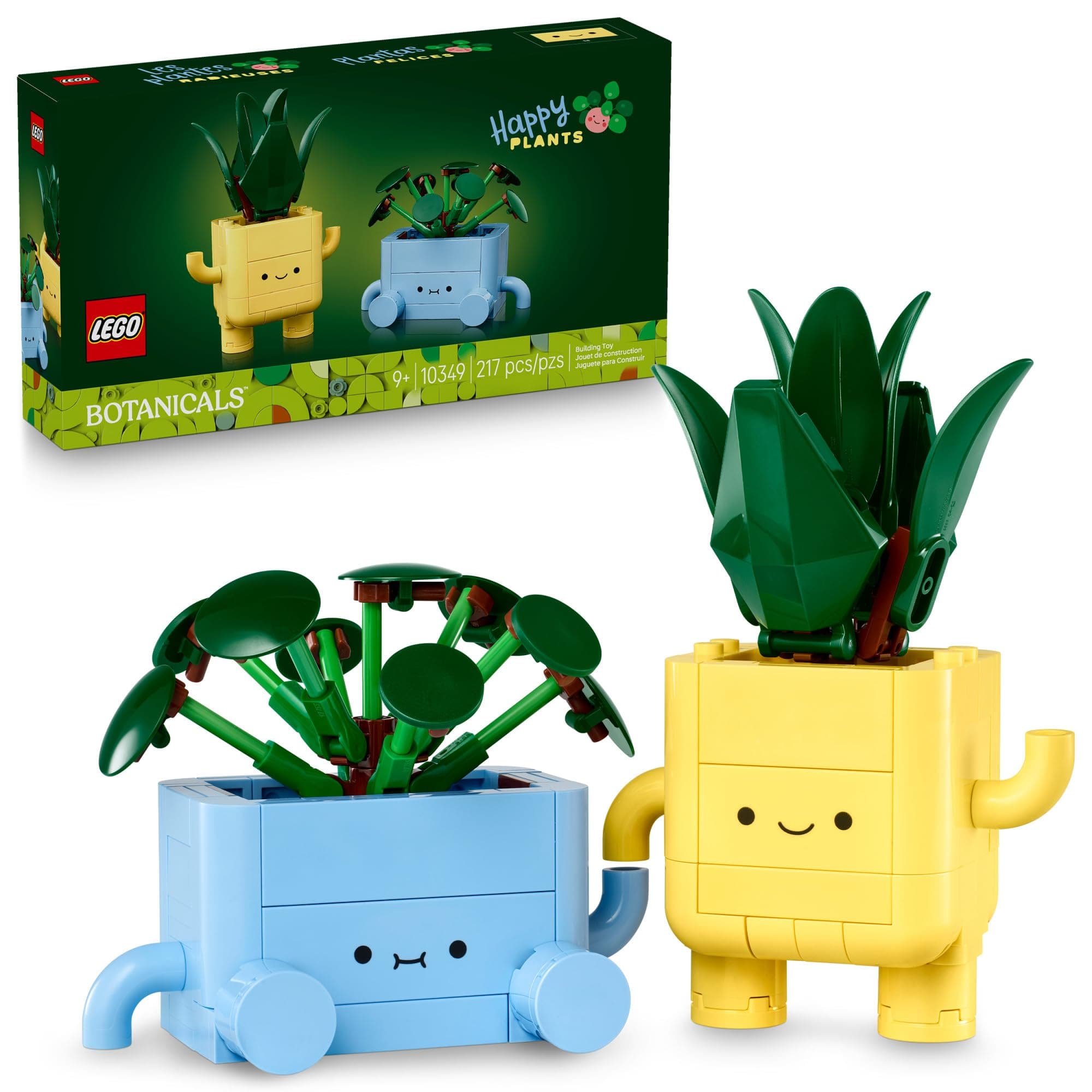 LEGO Botanicals Happy Plants Building Toys - Bedroom or Dorm Room Decor for Girls, Boys, & Adults, Desk or Shelf Display - Stocking Stuffers & Gift for Christmas - 10349, Pack of 5