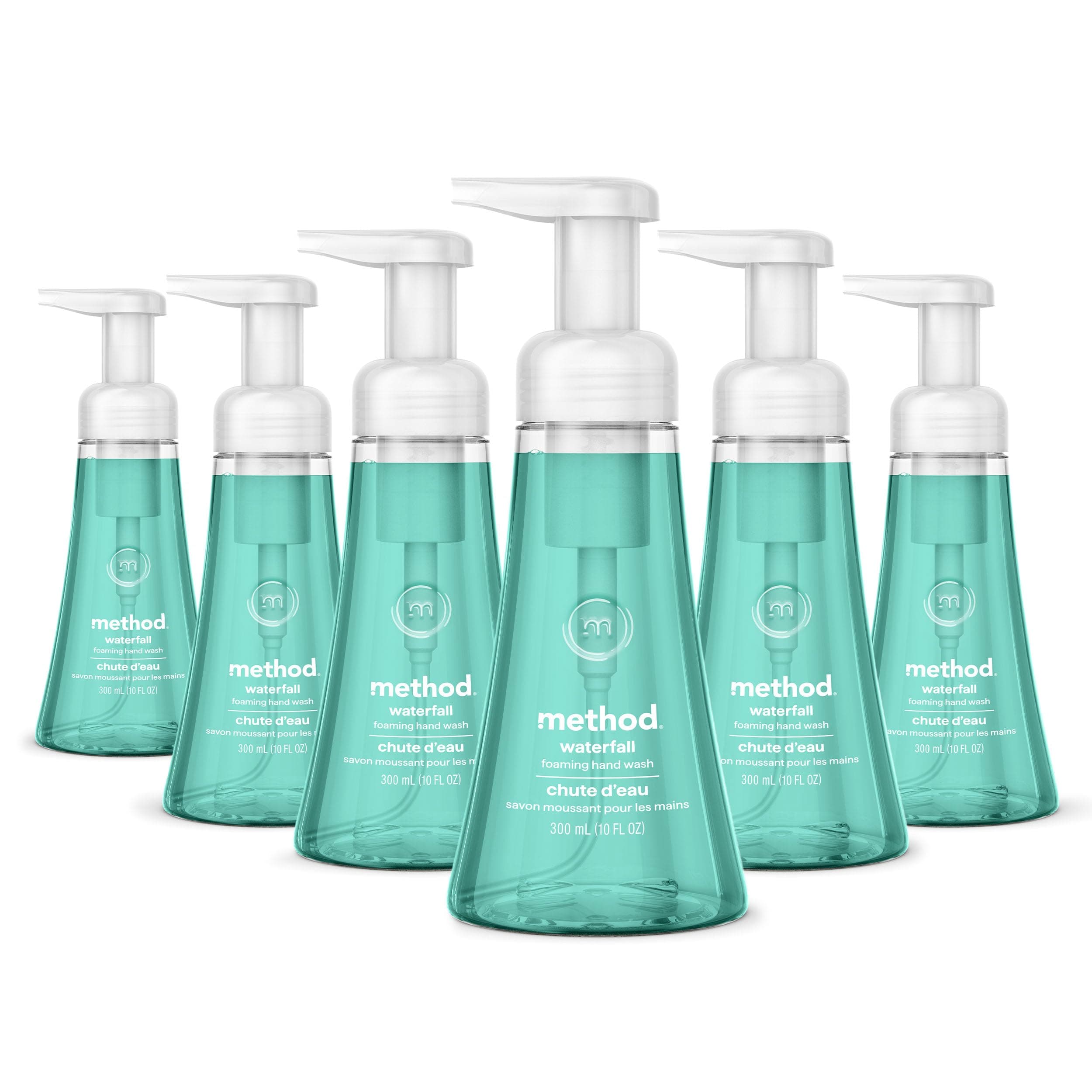 method Foaming Hand Wash, Waterfall, 10 fl oz, 6 pack | Hydrates & Softens Skin, Designed for Gentle Everyday Cleansing, With Notes of Water Lily and Sandalwood