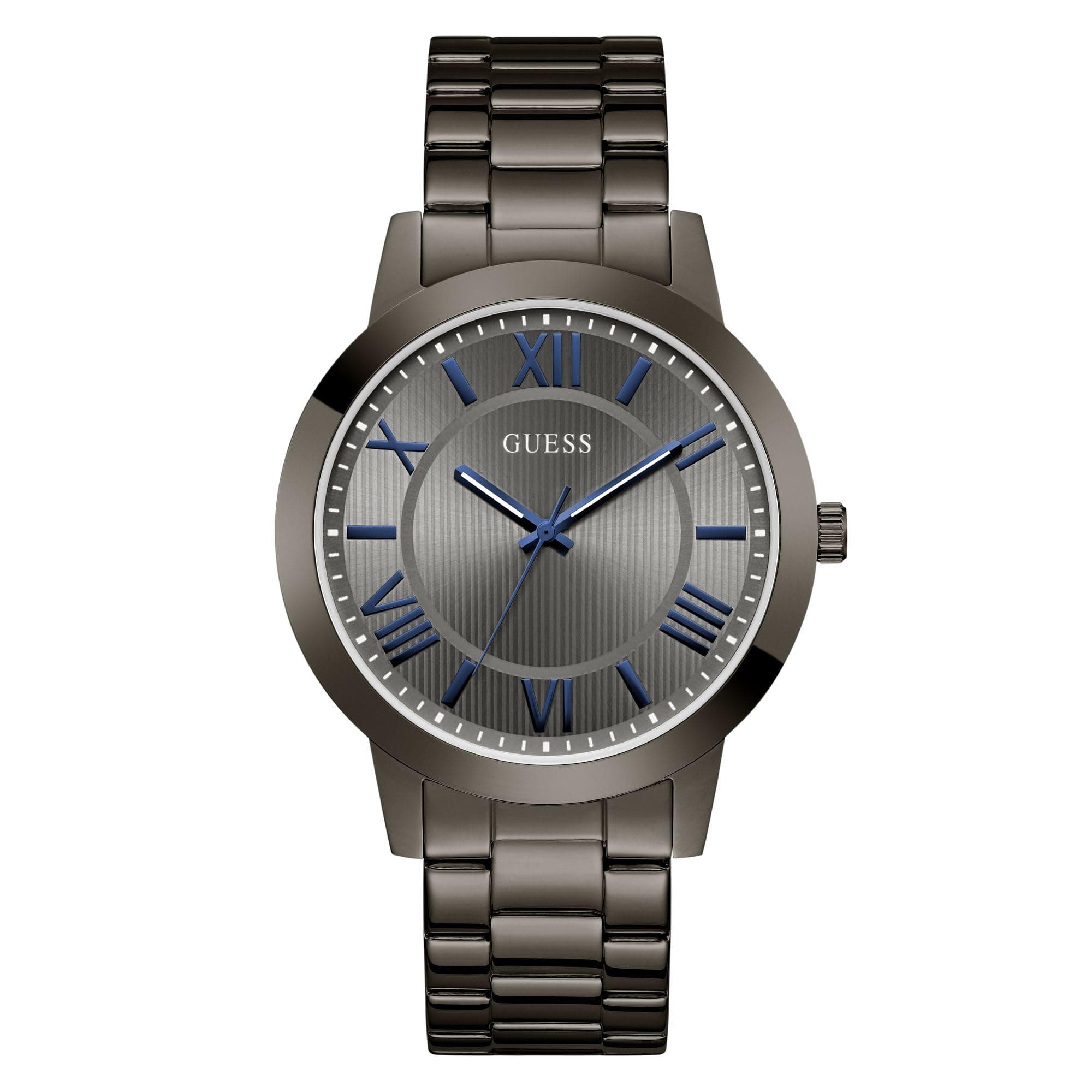 Guess Men's 44mm Watch - Gunmetal Stainless Steel Strap Gunmetal Dial Gunmetal Case