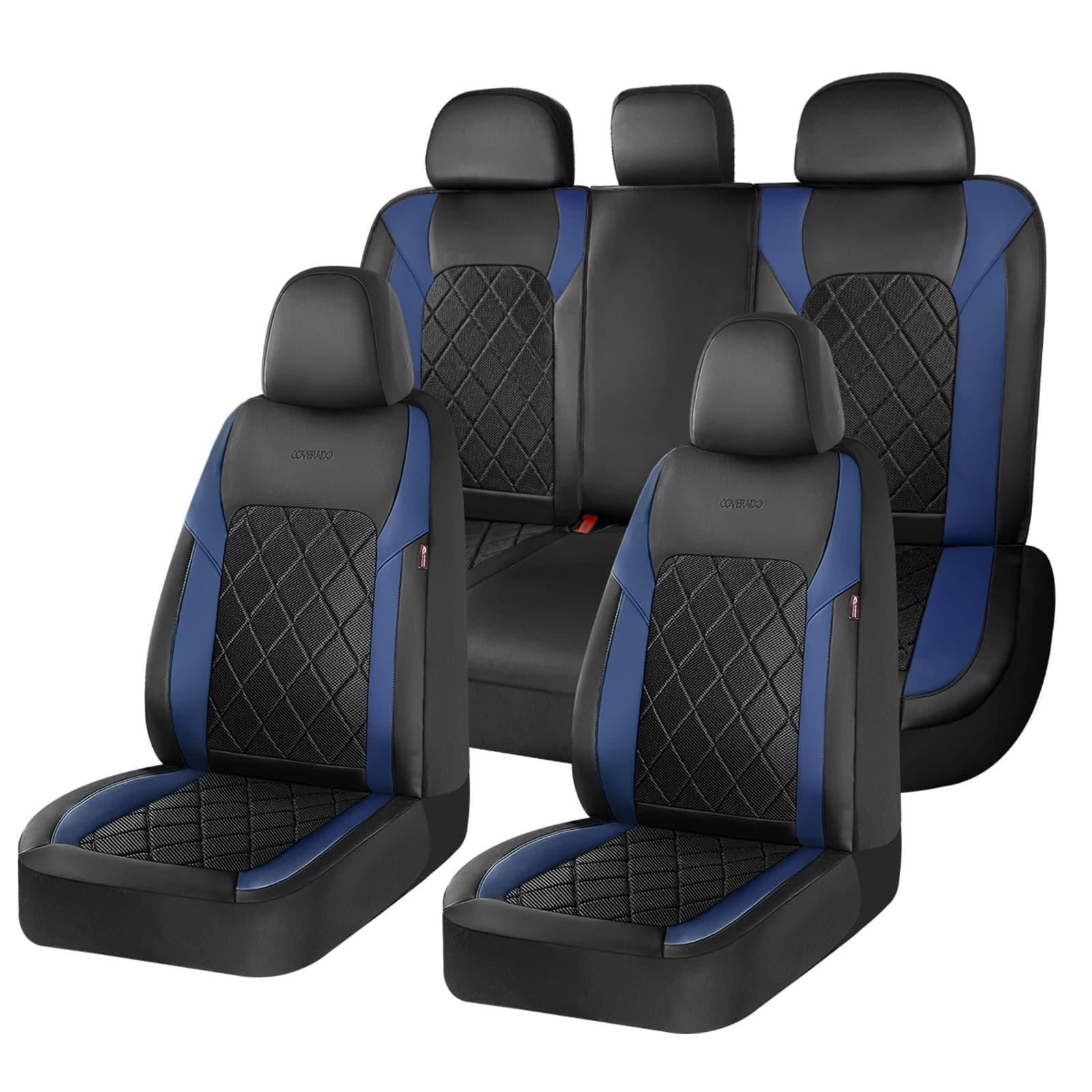 Coverado Car Seat Covers, Seat Covers Full Set, 5 Seats Automotive Seat Cover, Mesh Breathable Seat Protectors, Universal Fit for Most Cars