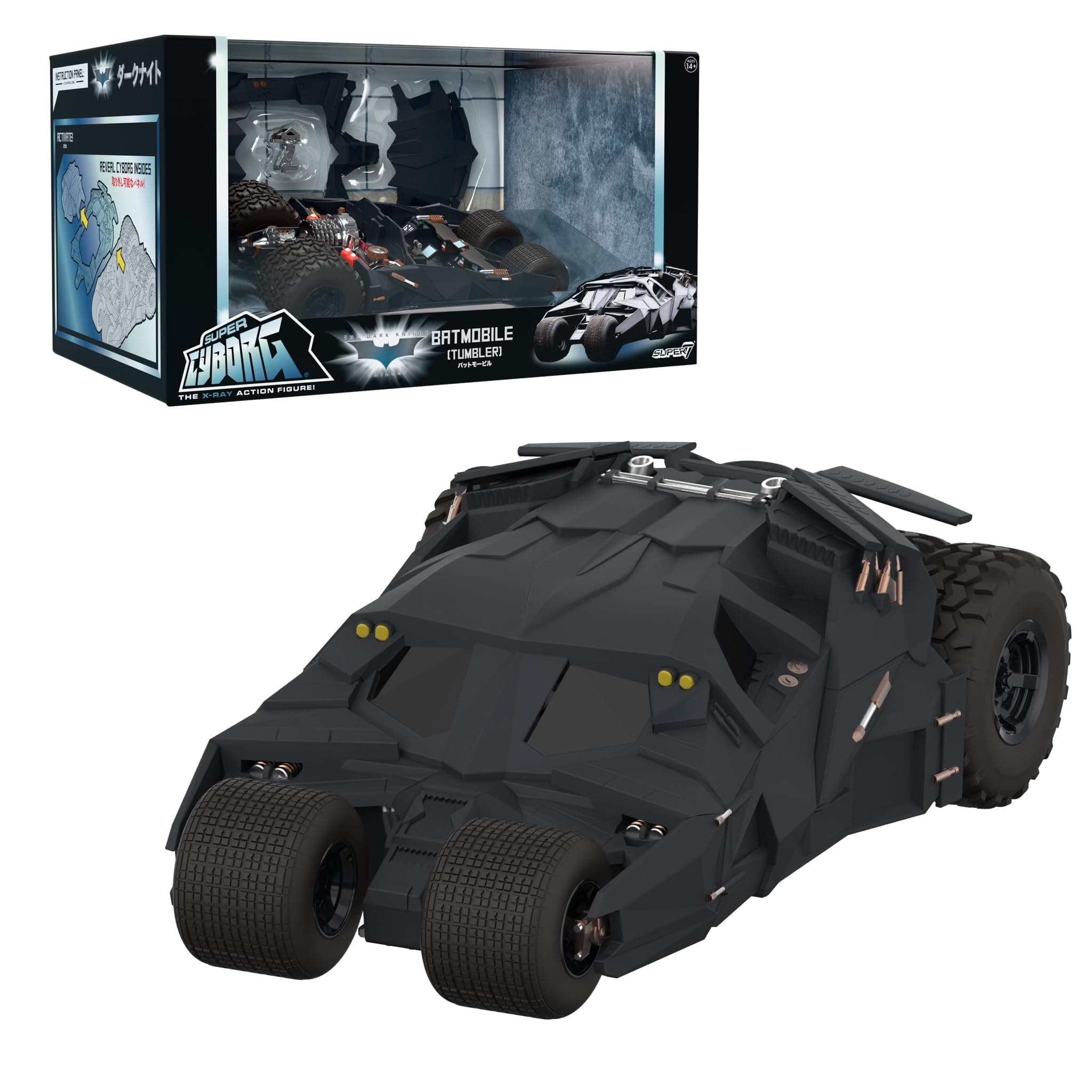 Super7 Super Cyborg Batman Batmobile Tumbler (Full Color) - 10" Batman Action Figure Vehicle - Classic Movie Collectibles and Retro Toys