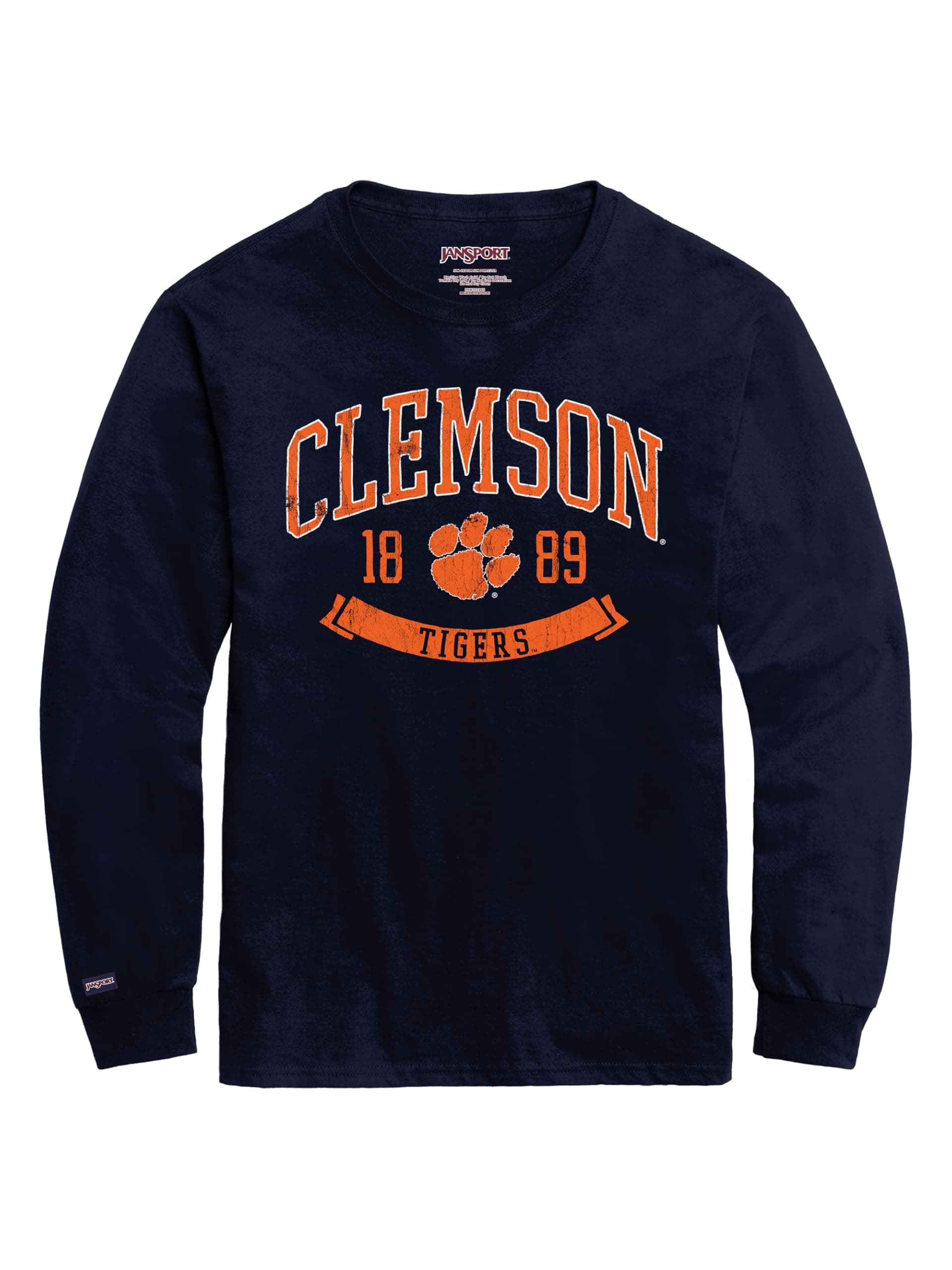 JanSport NCAA Officially Licensed Campus Long Sleeve T Shirt for Men, Soft & Breathable Pre-Shrunk Cotton Crewneck T Shirt