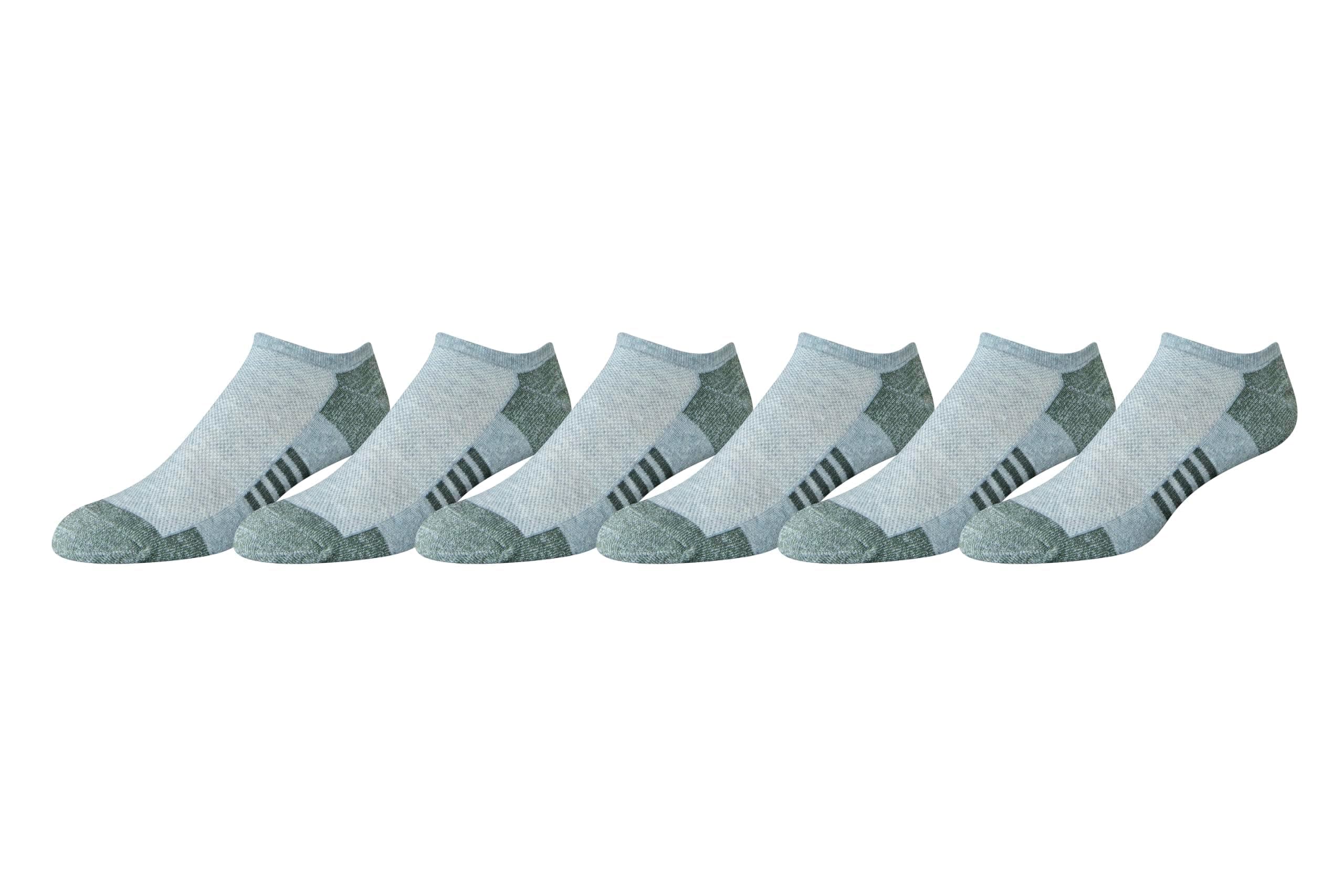 Amazon Essentials Men's Performance Cotton Cushioned Athletic No-Show Breathable Gym Socks with Support, 6 Pairs