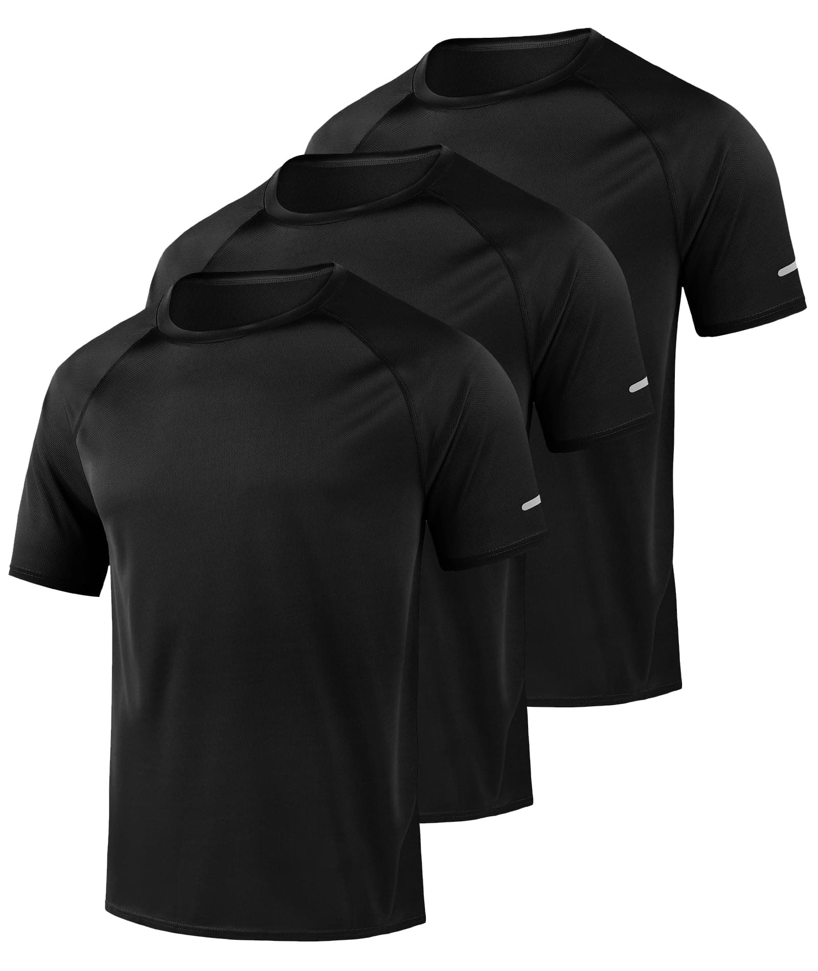 Little Beauty 3 Pack Mens Workout Shirts Fast Dry Athletic T-Shirts Moisture Wicking Running Gym Short Sleeve T Shirts