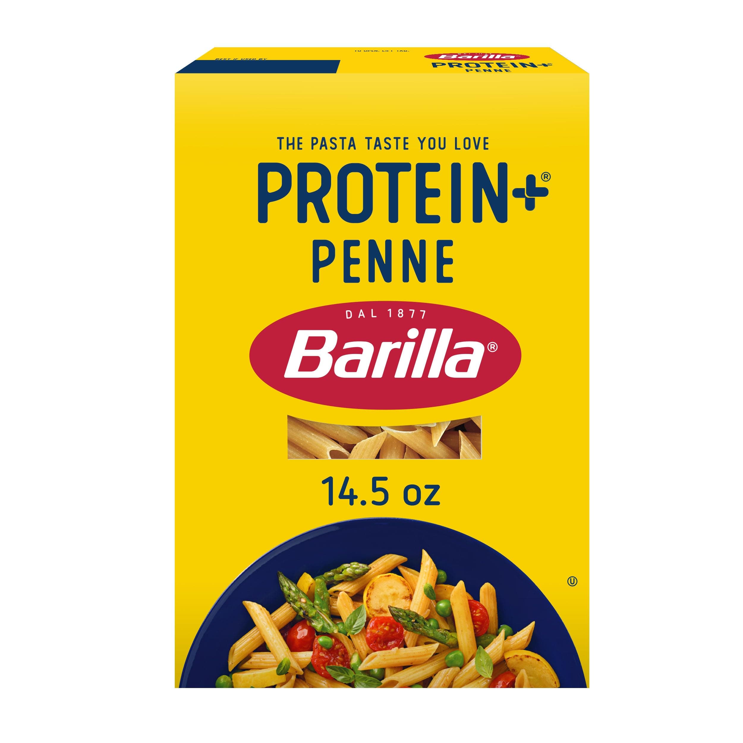 Barilla Protein+ (Plus) Penne Pasta, Plant Based Protein, 14.5oz (12PK)