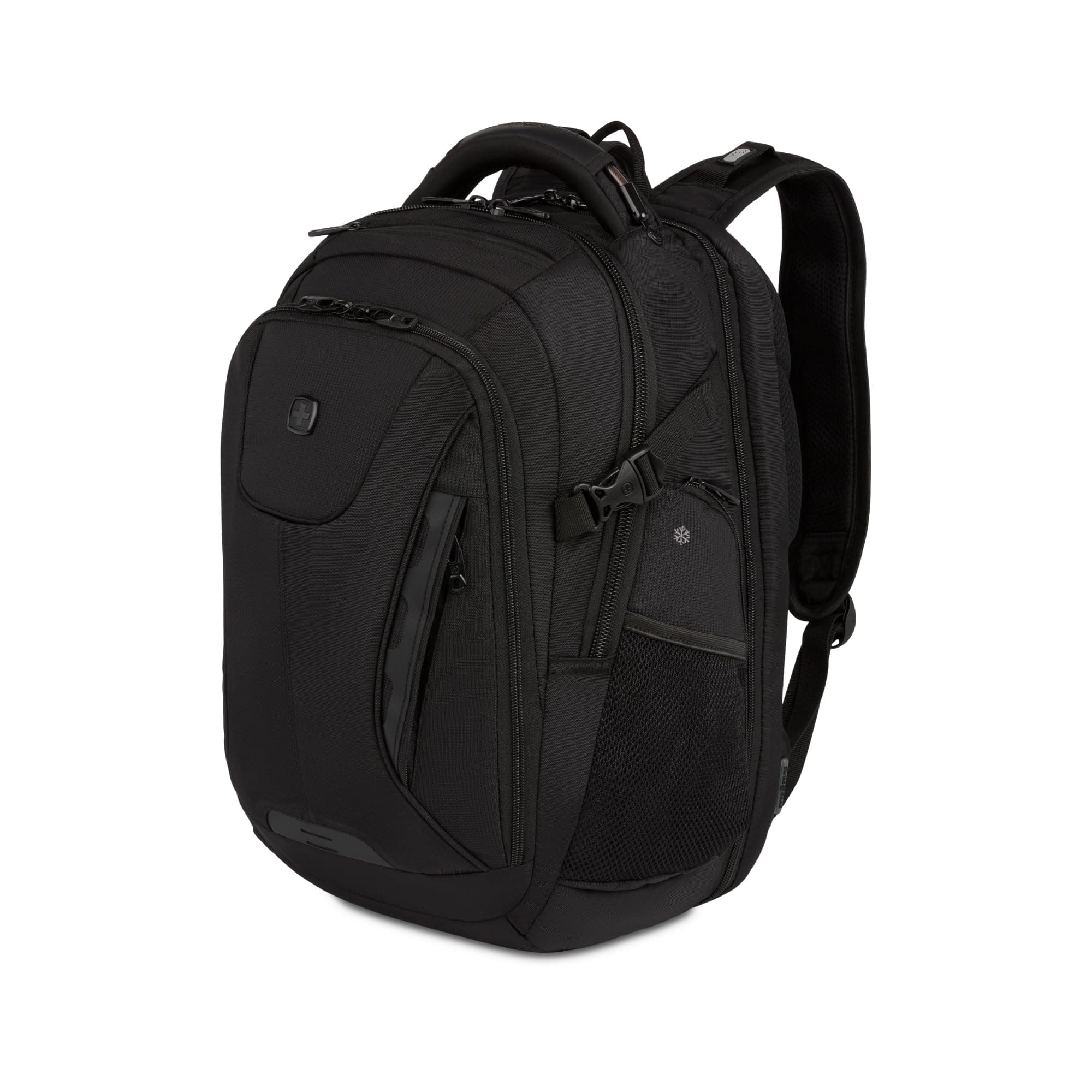 SwissGear Travel Tech Elite Laptop Backpack – Fits Laptops up to 16” – ScanSmart TSA-Friendly Backpack with USB Port, Shoe Compartment & Organizer Pockets – Black