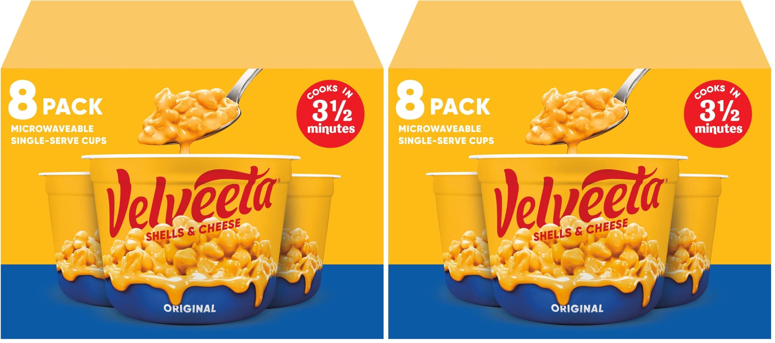 Velveeta Shells & Cheese Original | Microwavable | 8 Cups | 2.39 oz | Pack of 2