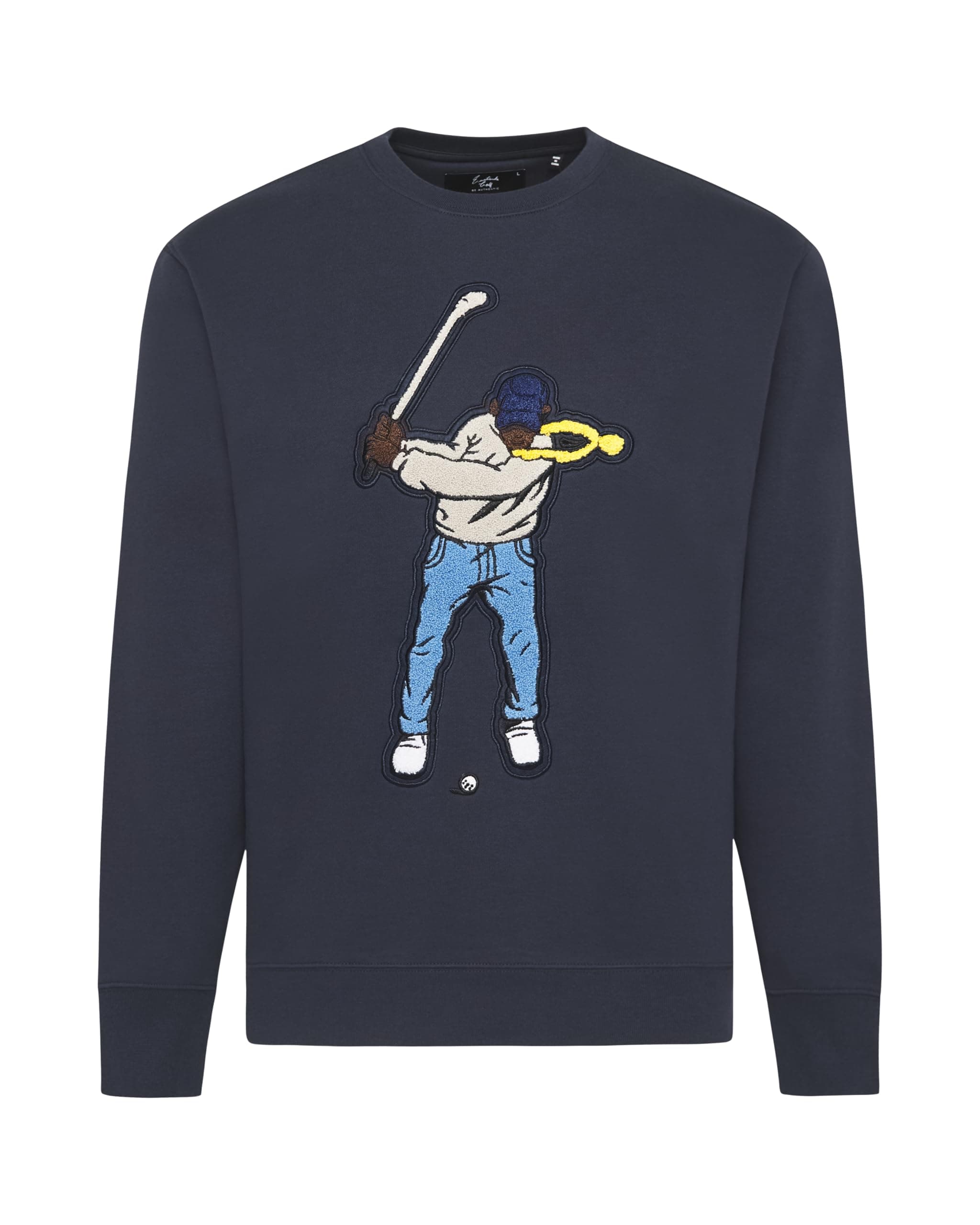 Eastside Golf Men's Premium Swingman Embroidered Crewneck Sweatshirt With Soft Cotton‑blend Fleece and Classic‑fit Warm Everyday Comfort
