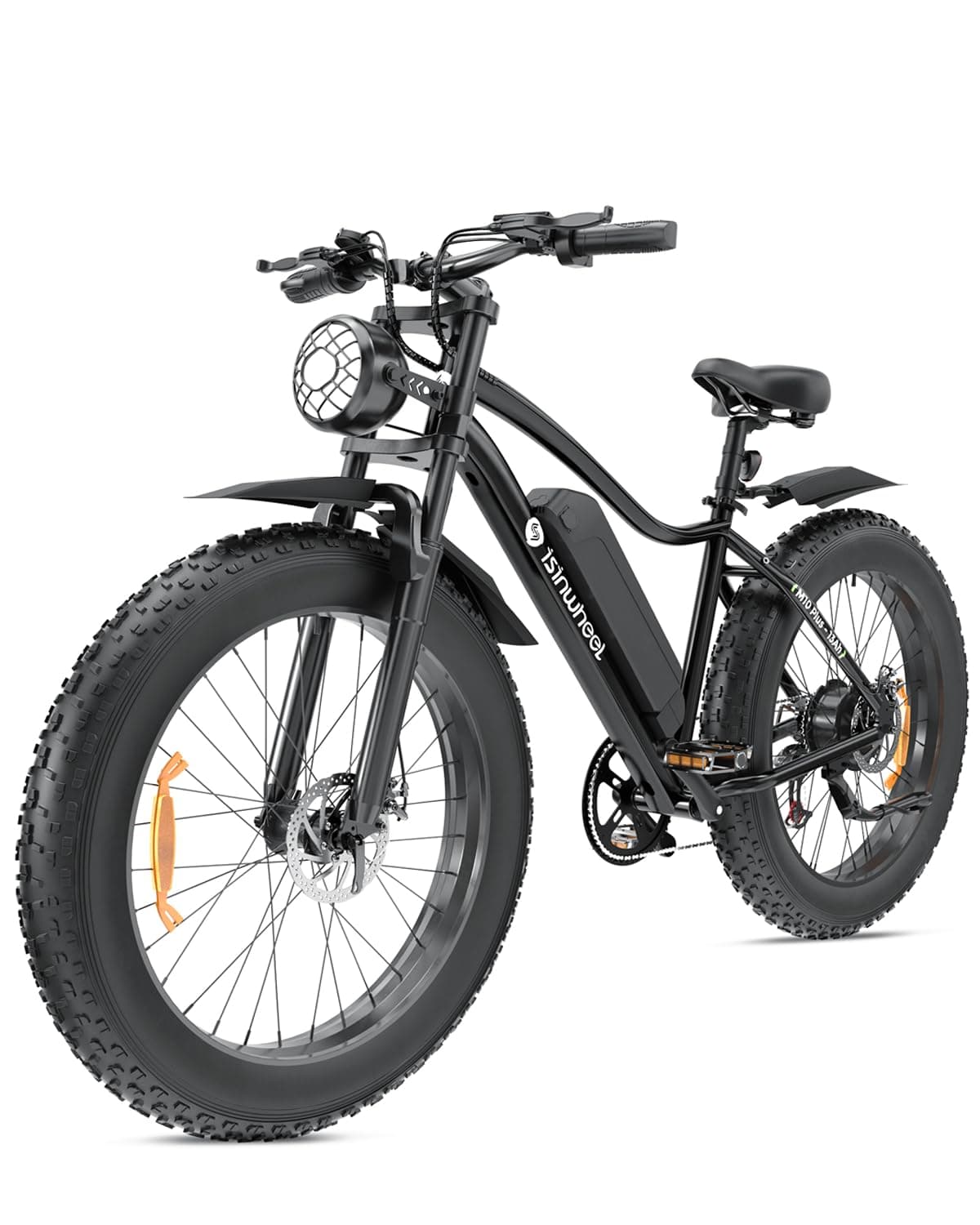 isinwheel M10Plus Electric Mountain Bike for Adults, 26"*4.0 Fat Tire Ebike with 48V 13Ah Removable Battery, 1000W Peak Motor Electric Bicycle, 120KM Pas Range & 45KM/H Speed, 7 Speed for Snow