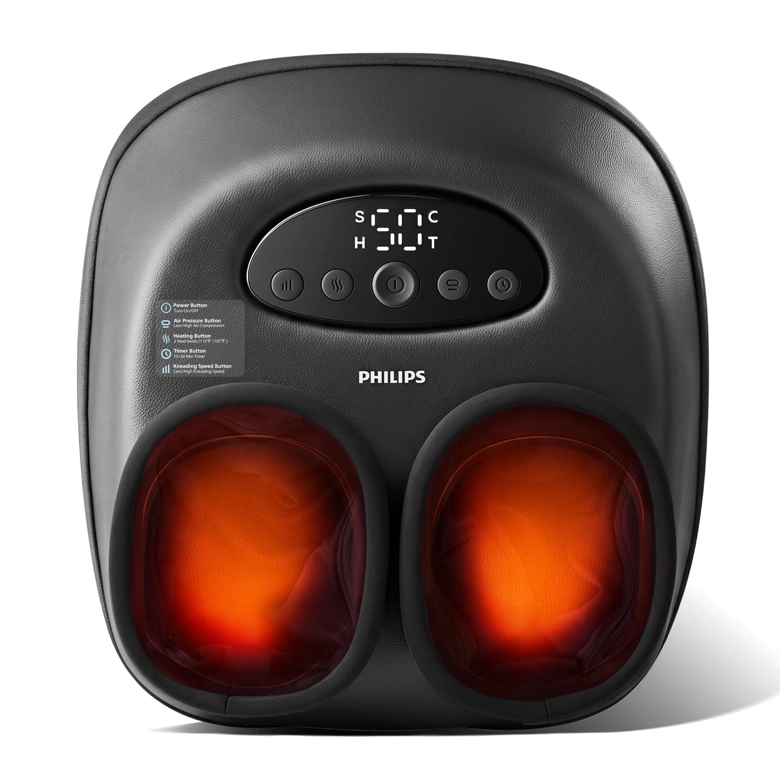 PHILIPS Foot Massager with Heat, Shiatsu Kneading & Air Compression | Great Gift for Women: Delivers full foot comfort to ease daily fatigue, perfect for unwinding at home after long workdays