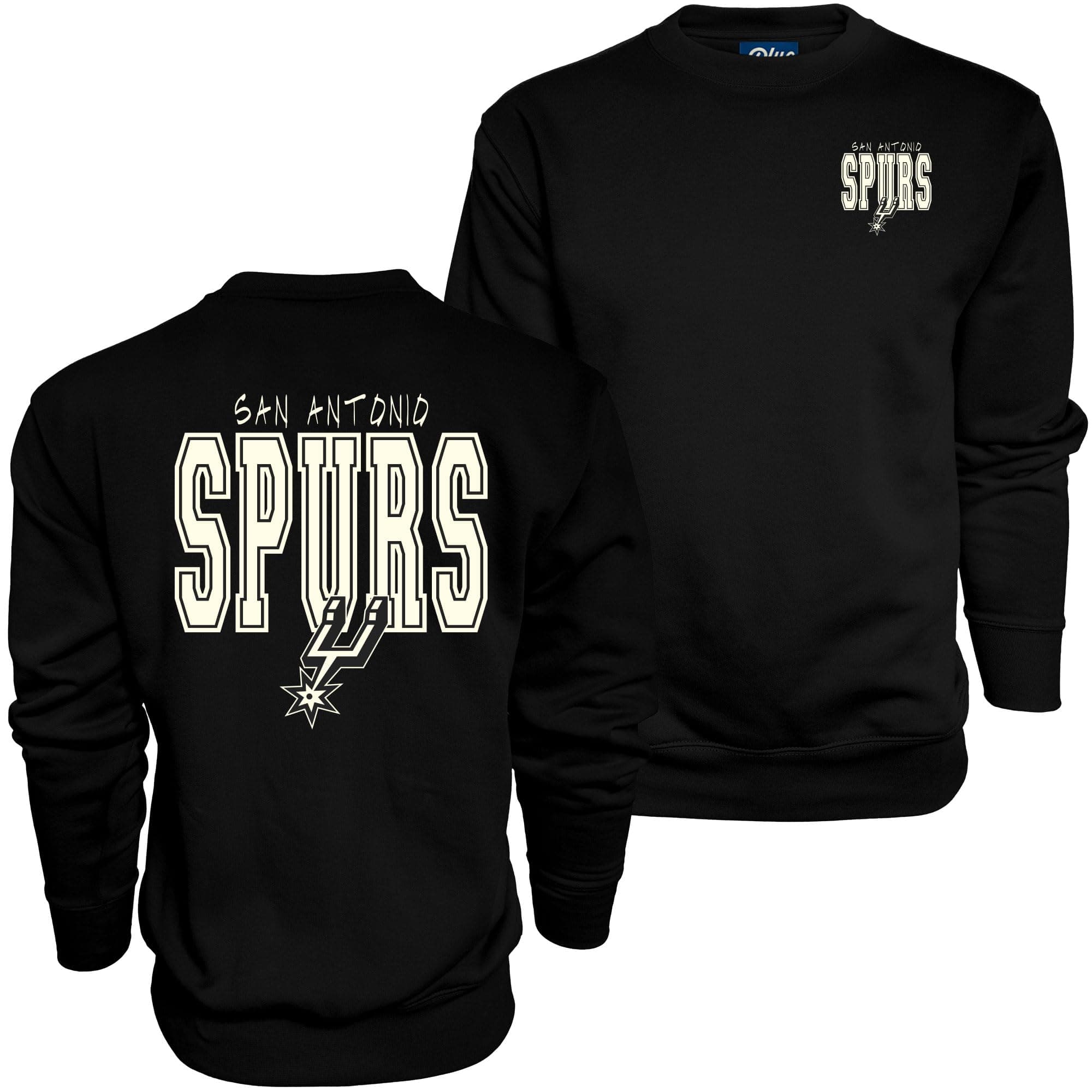 Blue 84 NBA unisex-adult Nba Officially Licensed Crewneck Sweatshirt Pop Echo Black