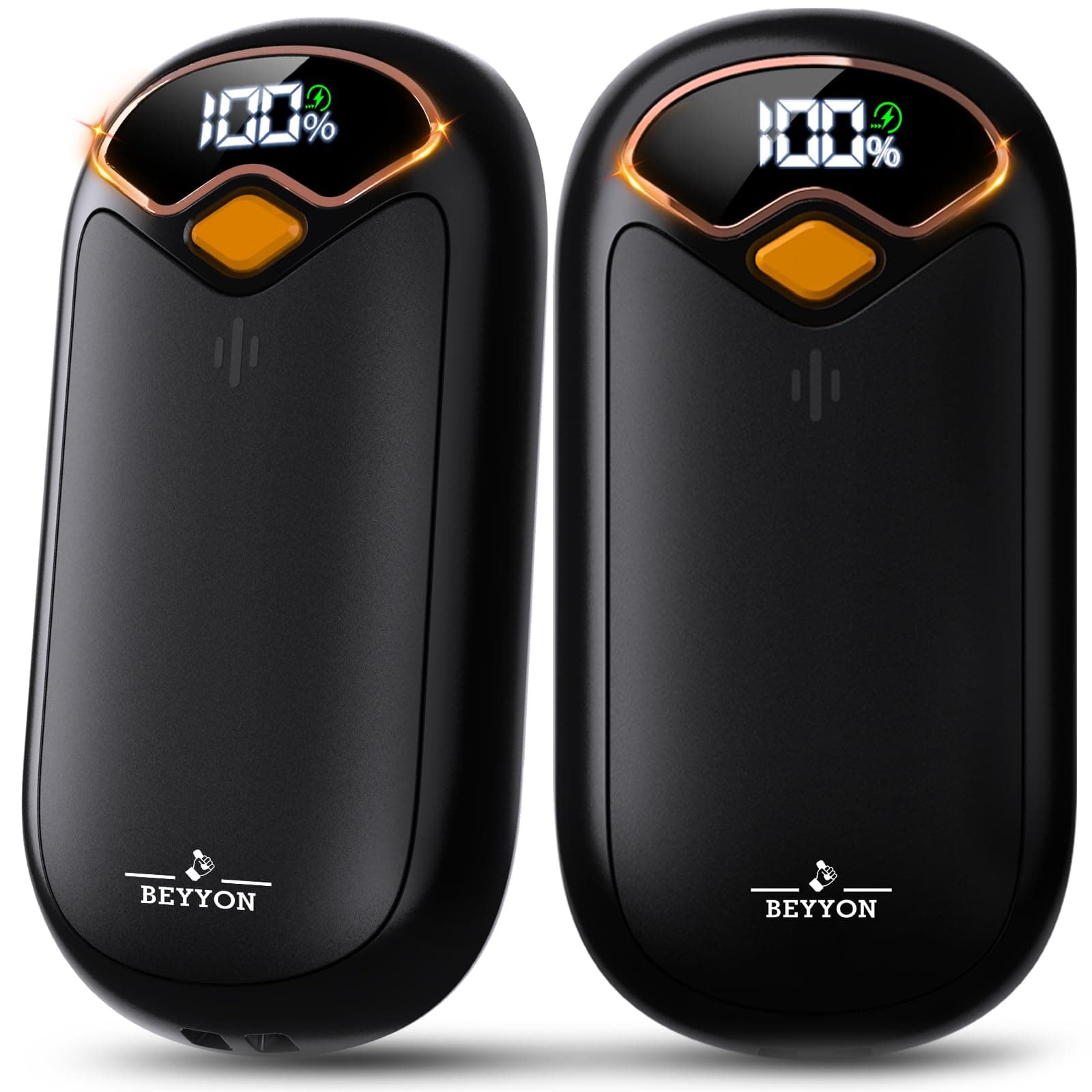 Hand Warmers Rechargeable - Electric Hand Warmer Rechargeable 2 Pack, LED Digital Display, 4 Heat Levels Reusable, USB, Magnetic Portable Handwarmers for Golf/Camping/Hunting, Gift for Women, Men