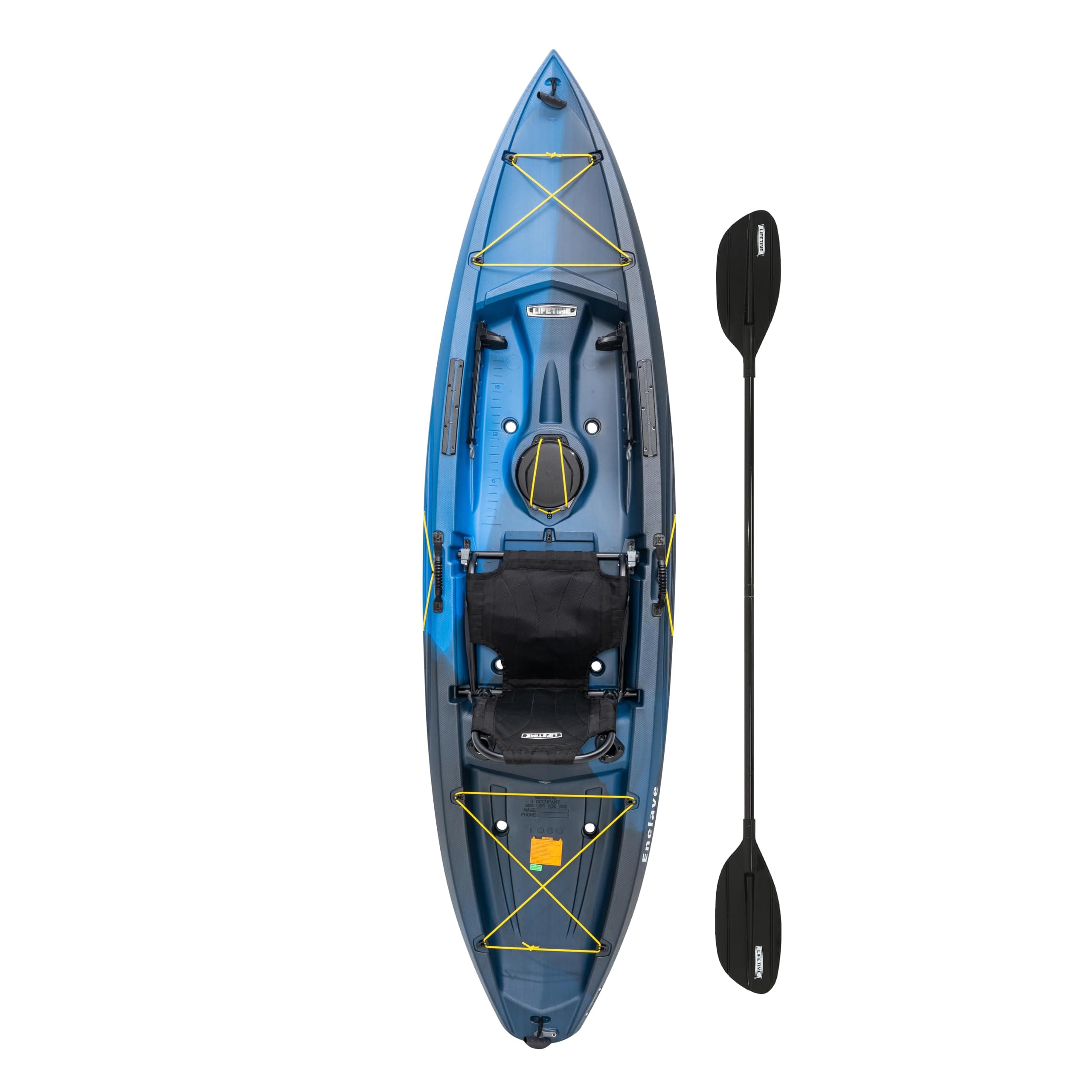 Lifetime Enclave Angler Fishing Kayak, 10.3 Ft, Adjustable Seat, Rod Holders, Blue