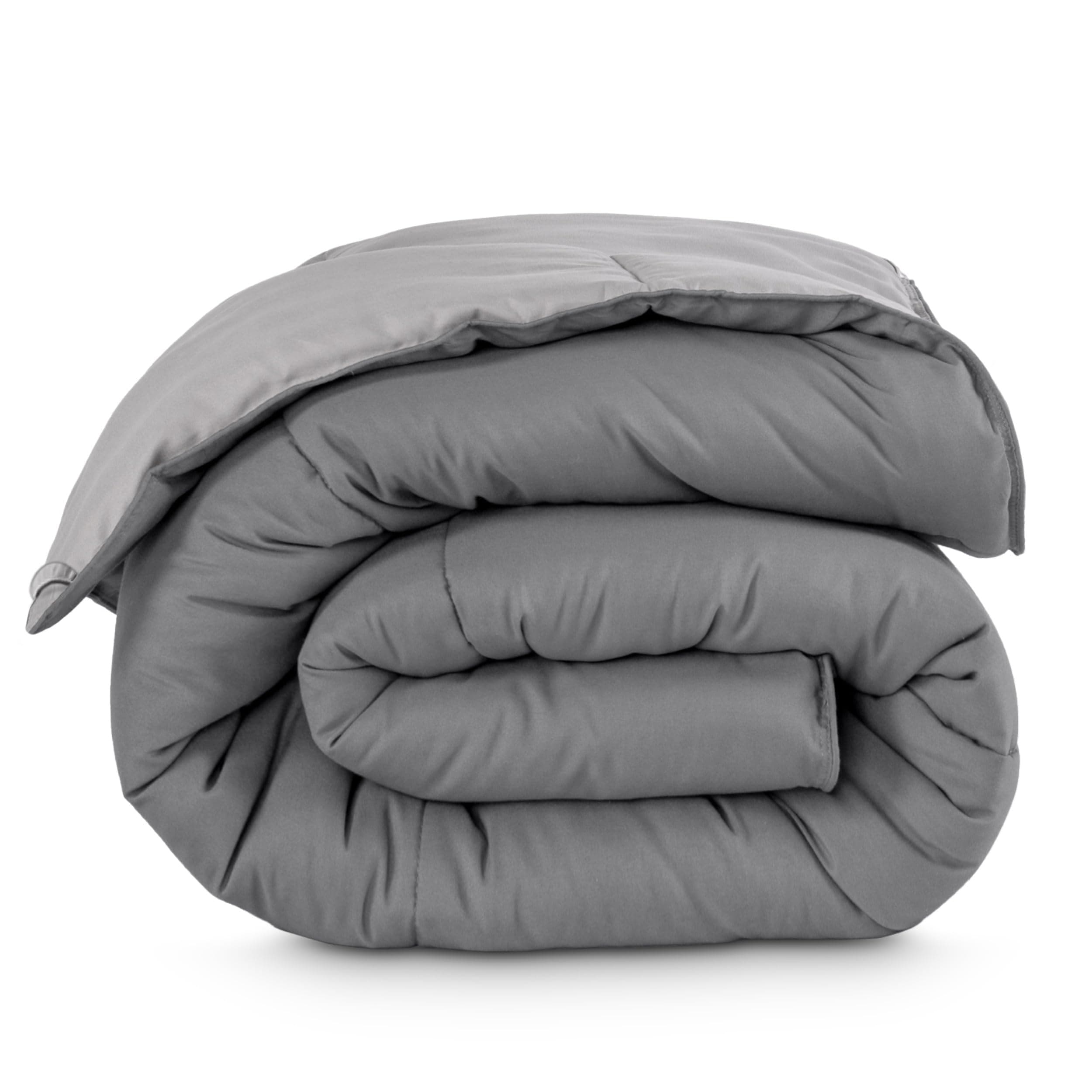 Bare Home Reversible Comforter (Twin/Twin XL, Grey/Light Grey) | 1800 Ultra-Soft, Reversible Colors, Goose Down Alternative, Premium Quality, All-Season Warmth