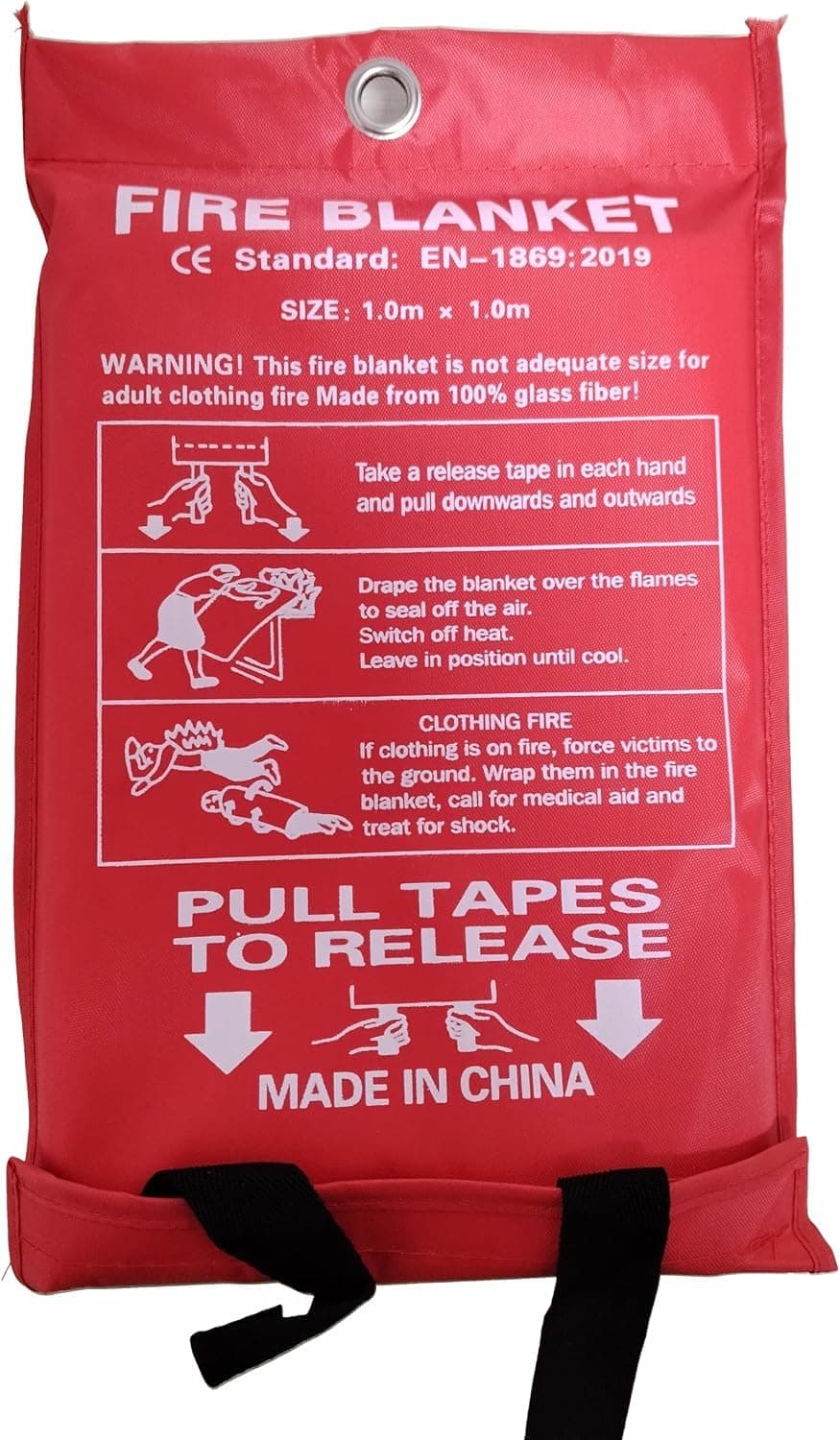 FAOGO Fire Blanket, 1 Pack, 40” x 40” Lightweight Handheld Yard Patio Lawn Care (Red) 1