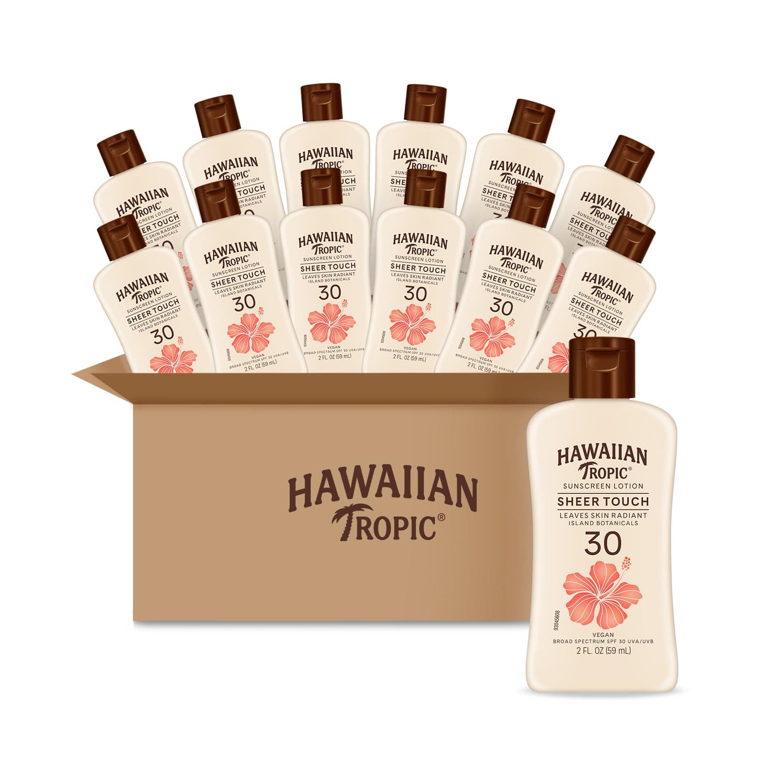Hawaiian Tropic Sheer Touch Lotion, SPF 30, 2oz (Pack of 12)