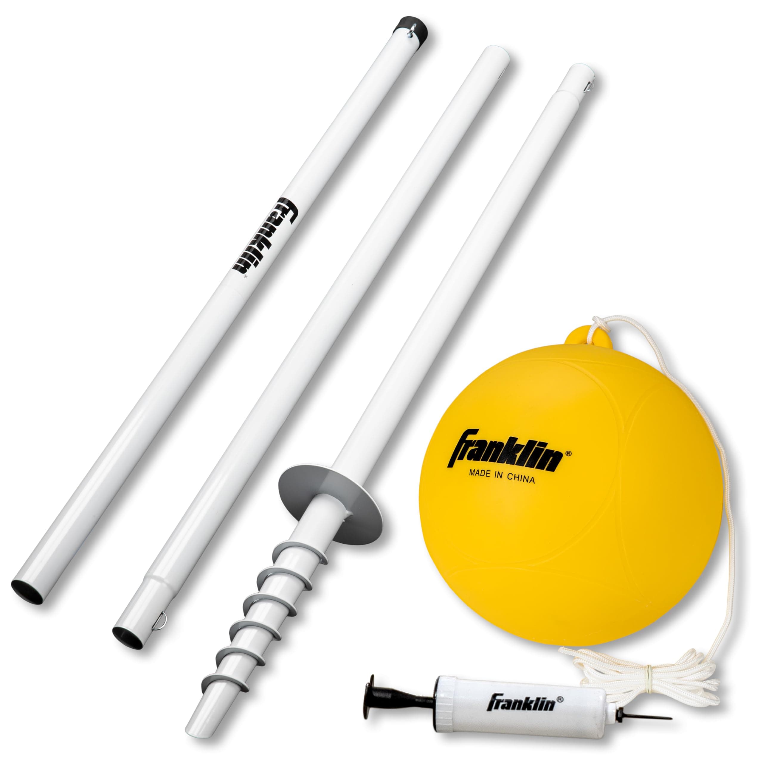 Franklin Sports Tetherball - Tetherball Ball, Rope and Pole Set - Portable Steel Tetherball Set with Easy Assembly - Classic Outdoor Game