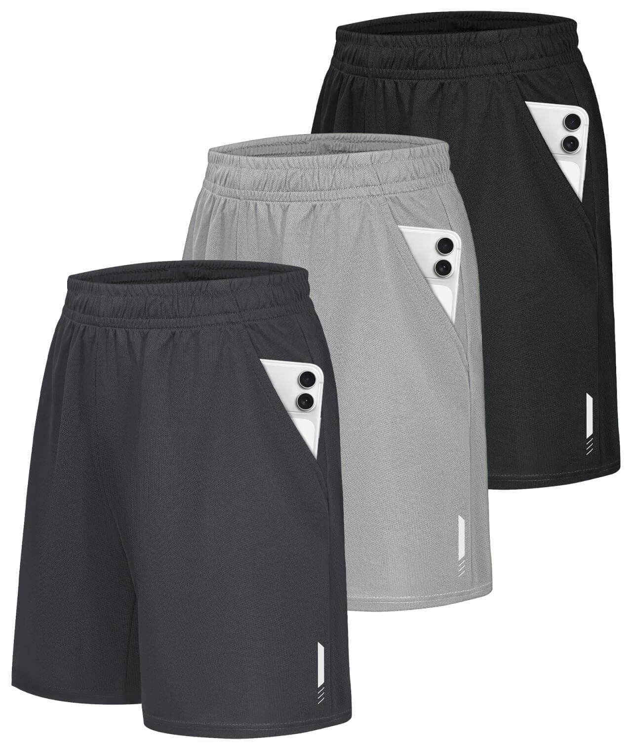Little Beauty 3 Pack Mens Athletic Shorts Fast Dry Lightweight Mens Basketball Shorts with Pockets Running Gym Shorts
