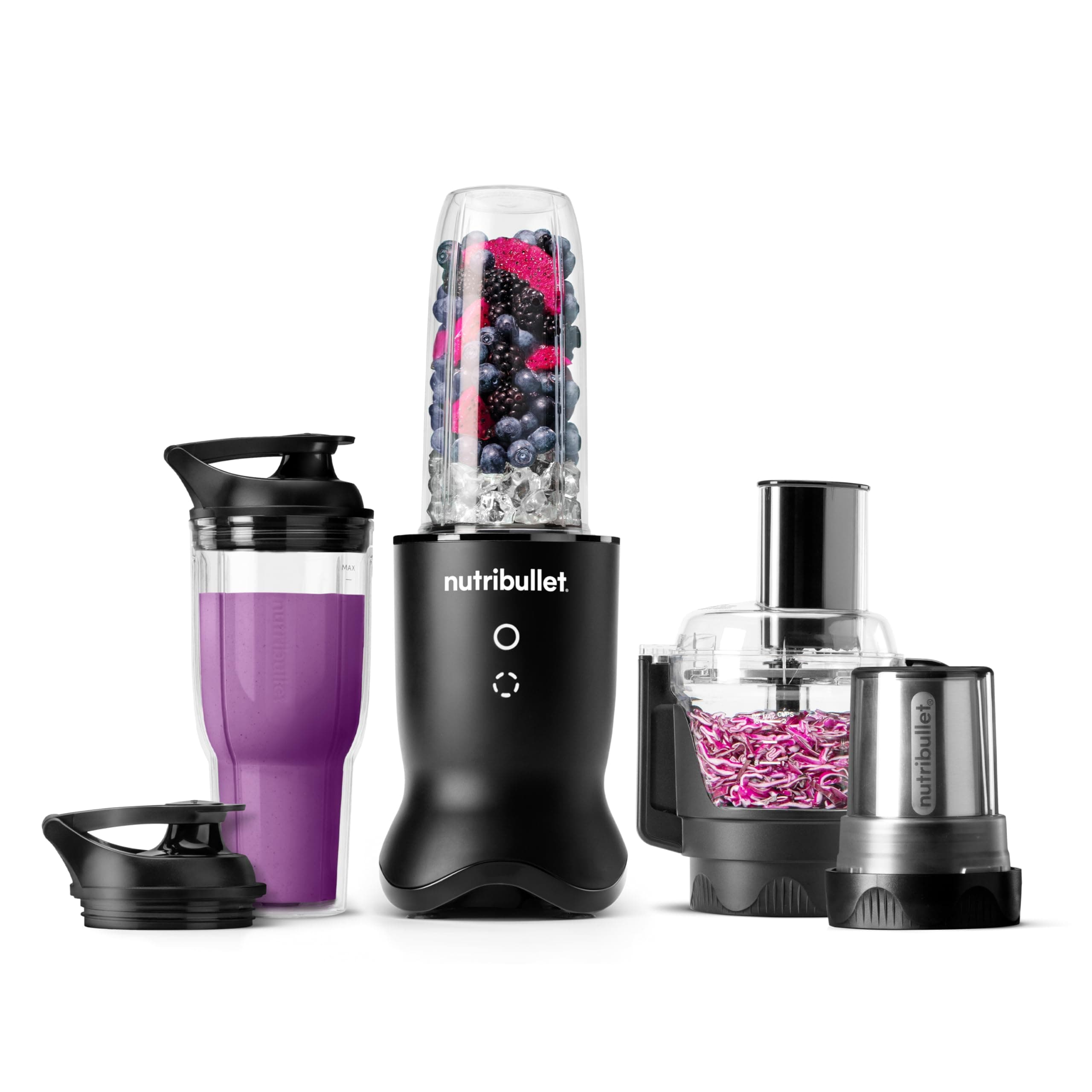 nutribullet Ultra Plus+ 3-1 Compact Kitchen System, 1200W Kitchen System with Blender, Food Processor, and Coffee and Spice Grinder, 32oz and 24oz Blending Cups, 2-Cup Food Processor, Satin Black