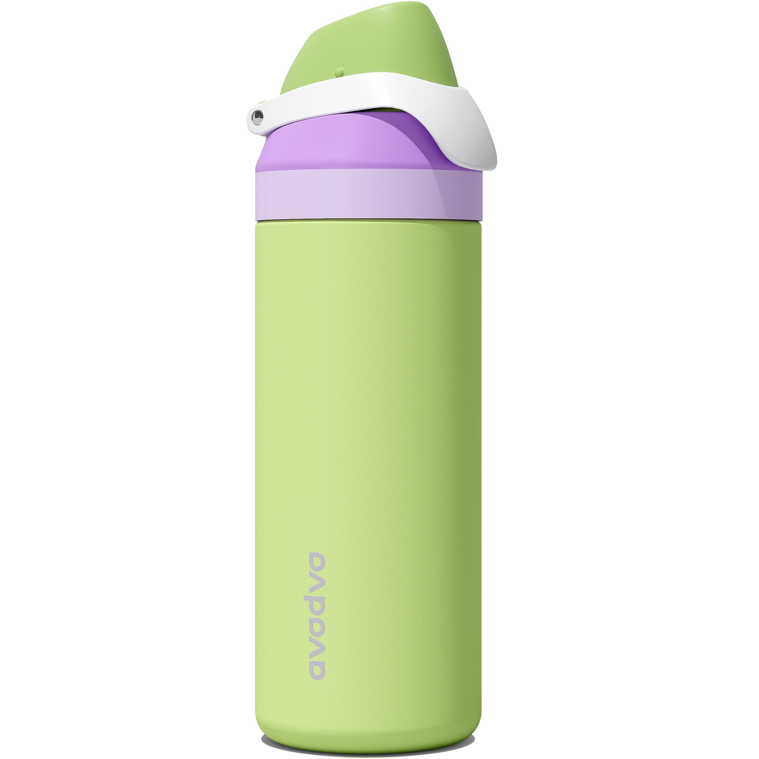 avodvo 24 oz Insulated Water Bottle with Straw, Leakproof Dual-Sip Lid | Stainless Steel Water Bottle Keeps Cold 24H, BPA-Free, Fits Car Cup Holder, for Gym, Travel, Sports, School, Matcha Lavender