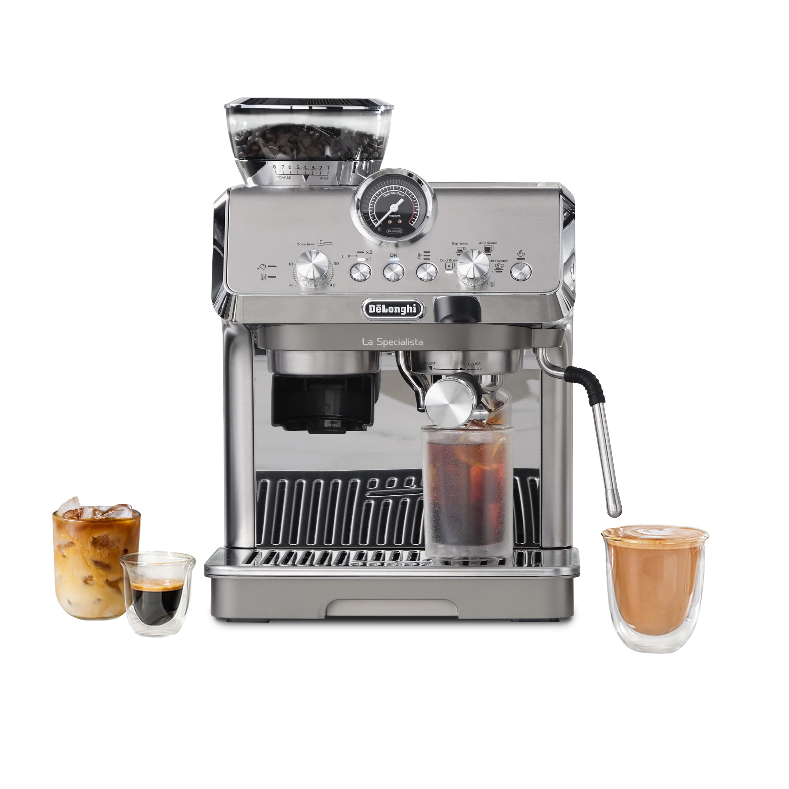 De'Longhi La Specialista Arte Evo Espresso Machine with Coffee Grinder | #1 Worldwide Espresso Machine Maker, 4 Preset Recipes, Built-in Grinder, Powerful Milk Frother, Barista Toolkit Included