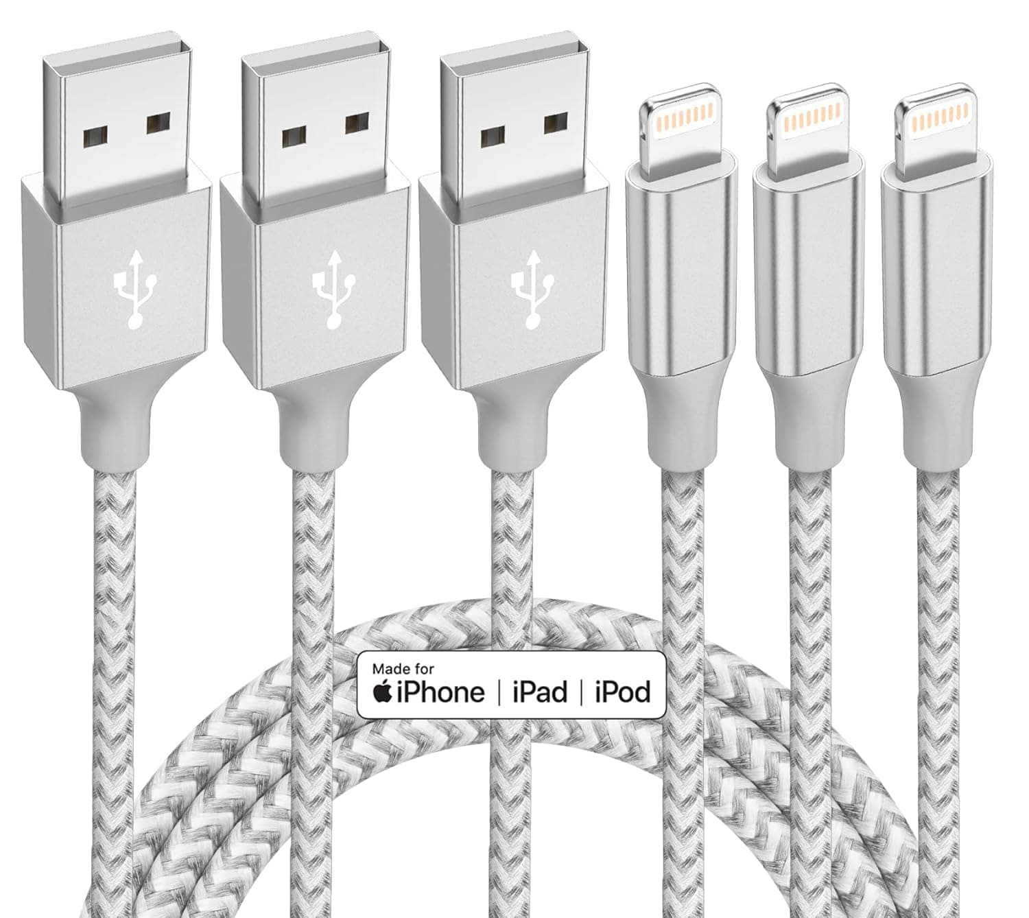 iPhone Charger,3 Pack 10ft MFi Certified Lightning Cable Fast Charging Cord | Nylon Braided Phone Fast Charging High Speed Data Transfer Sync Cord for with iPhone 14 13 12 11 Pro Max iPad Air iPad Mini