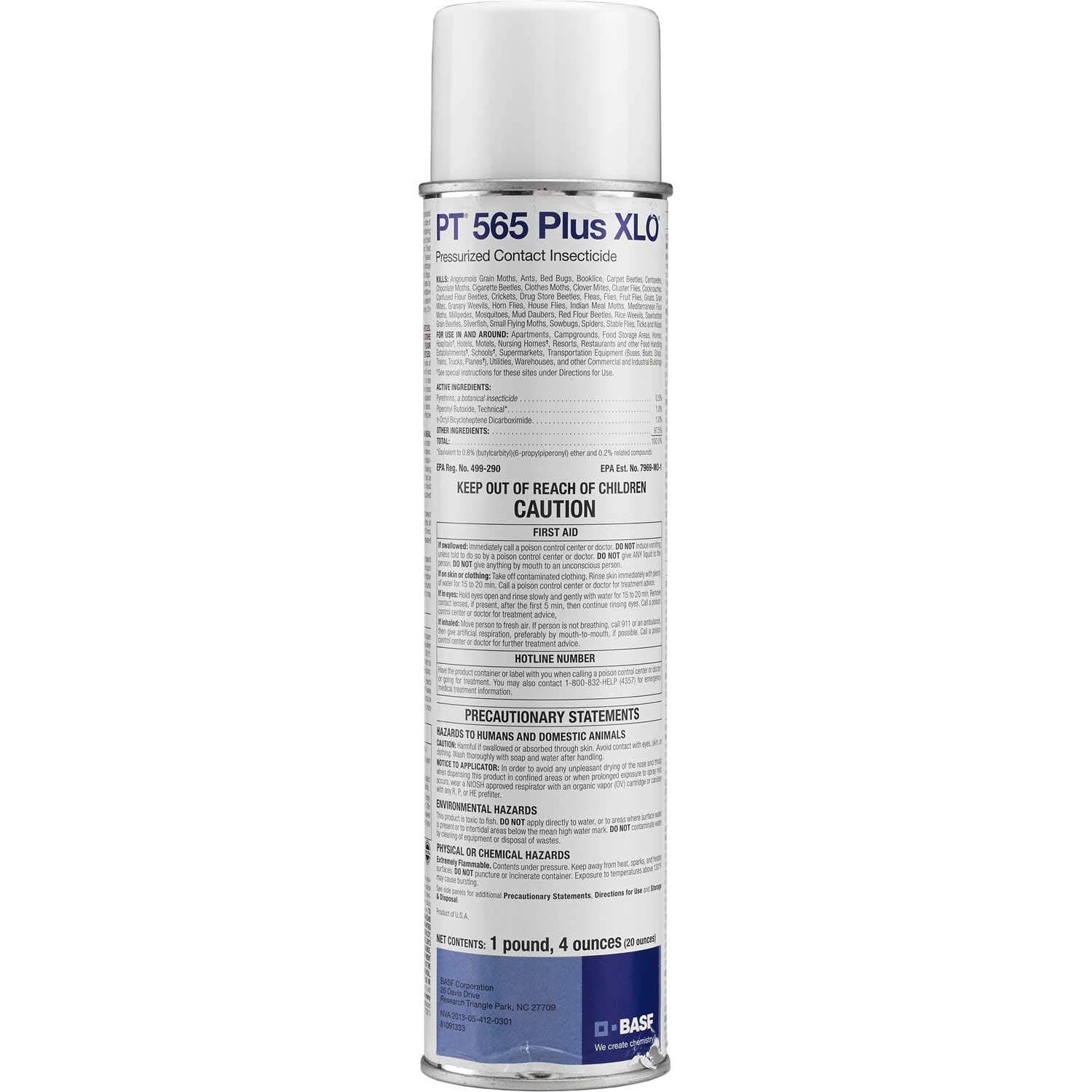 BASF PT 565 Plus XLO Pressurized Contact Insecticide - Pyrethrin Spray for Ants, Cockroaches, Spiders - 12 Can Case