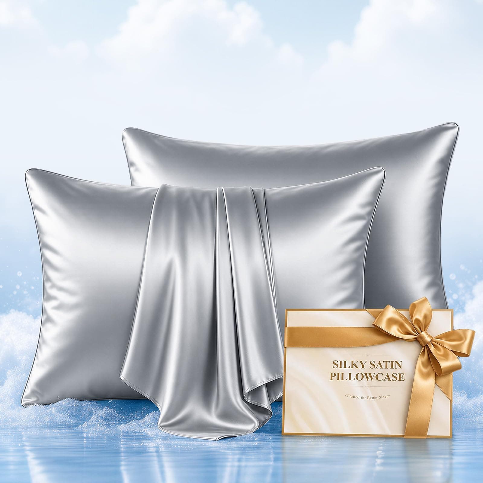 Pain Relief Cervical Neck Pillow Cases, Similar to Silk Pillow Cases Gentle on Hair and Skin, Reduces Friction, Soft and Cooling, Envelope Closure, Room Decor Pillowcase,Women Men Gift, 20"x30" 2 Pack