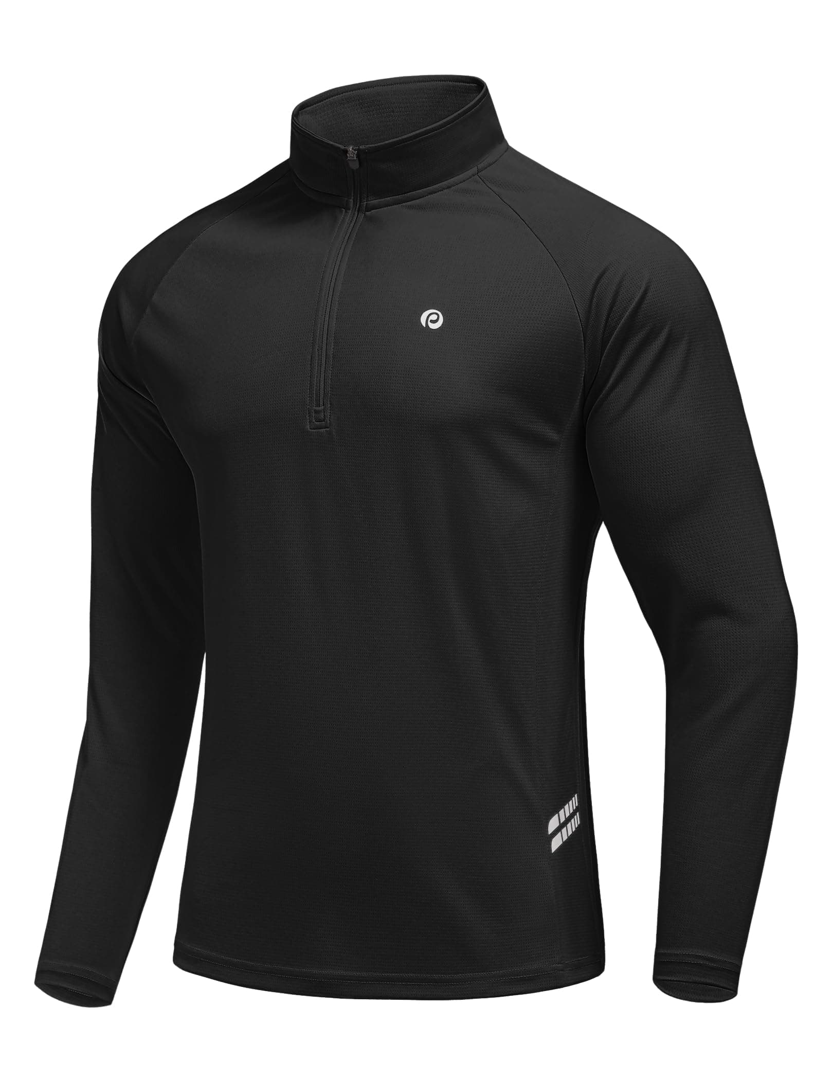 PINSPARK Men's Lightweight Quarter Zip Golf Pullover Sweatshirts | Lightweight athletic pullover, moisture wicking performance long sleeve with UV protection for tennis, golf, gym & running