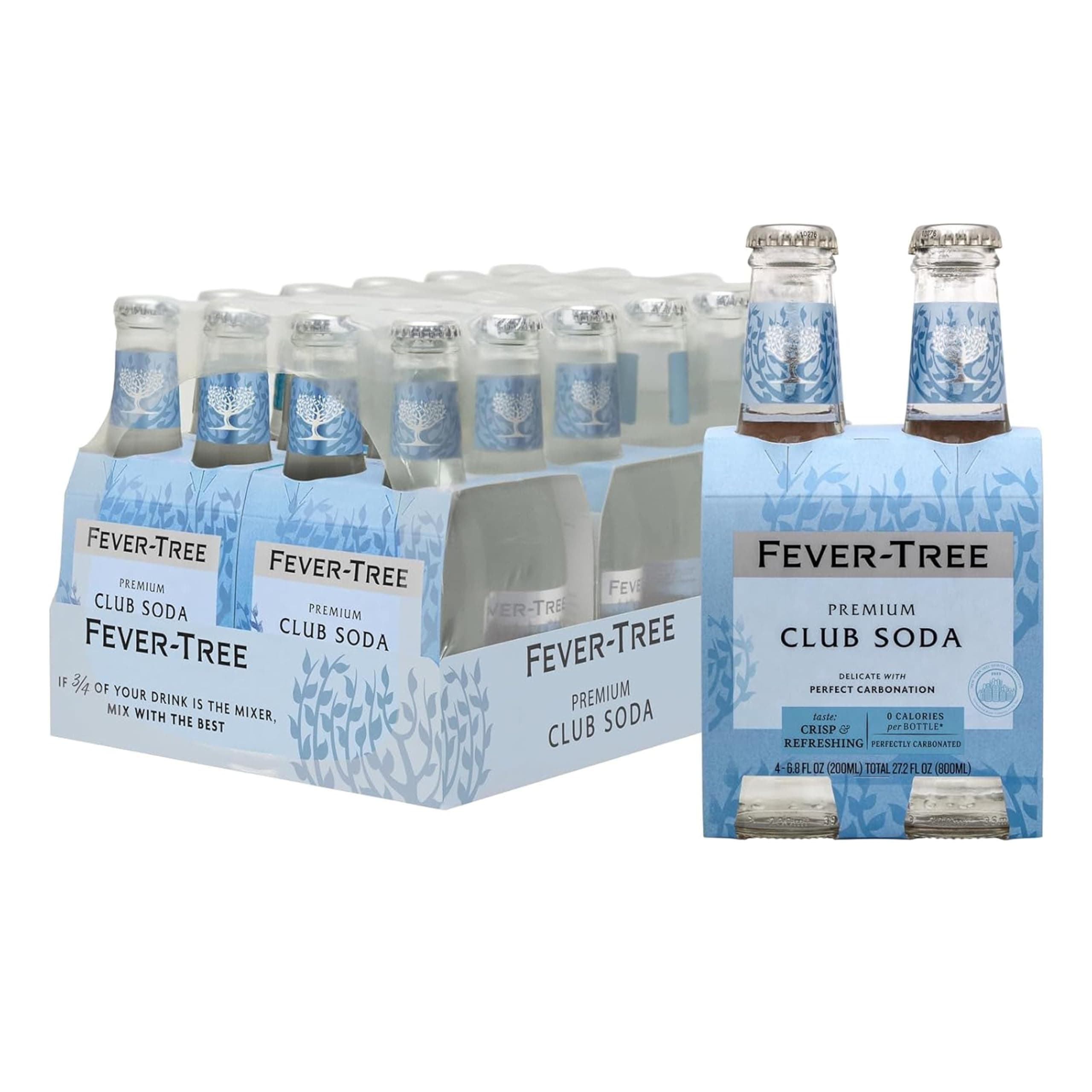 Fever-Tree Club Soda Mixer, Scottish Sea Salt, 24 Pack, 6.8 Fl Oz Bottles | Zero-calorie; naturally sourced, non-GMO. Fine, crisp bubbles with a subtle aroma bring out natural flavors in your mix