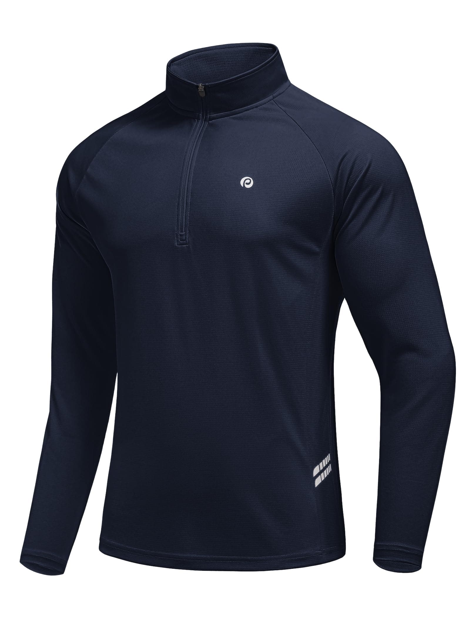 PINSPARK Men's Lightweight Quarter Zip Golf Pullover Sweatshirts | Lightweight athletic pullover, moisture wicking performance long sleeve with UV protection for tennis, golf, gym & running