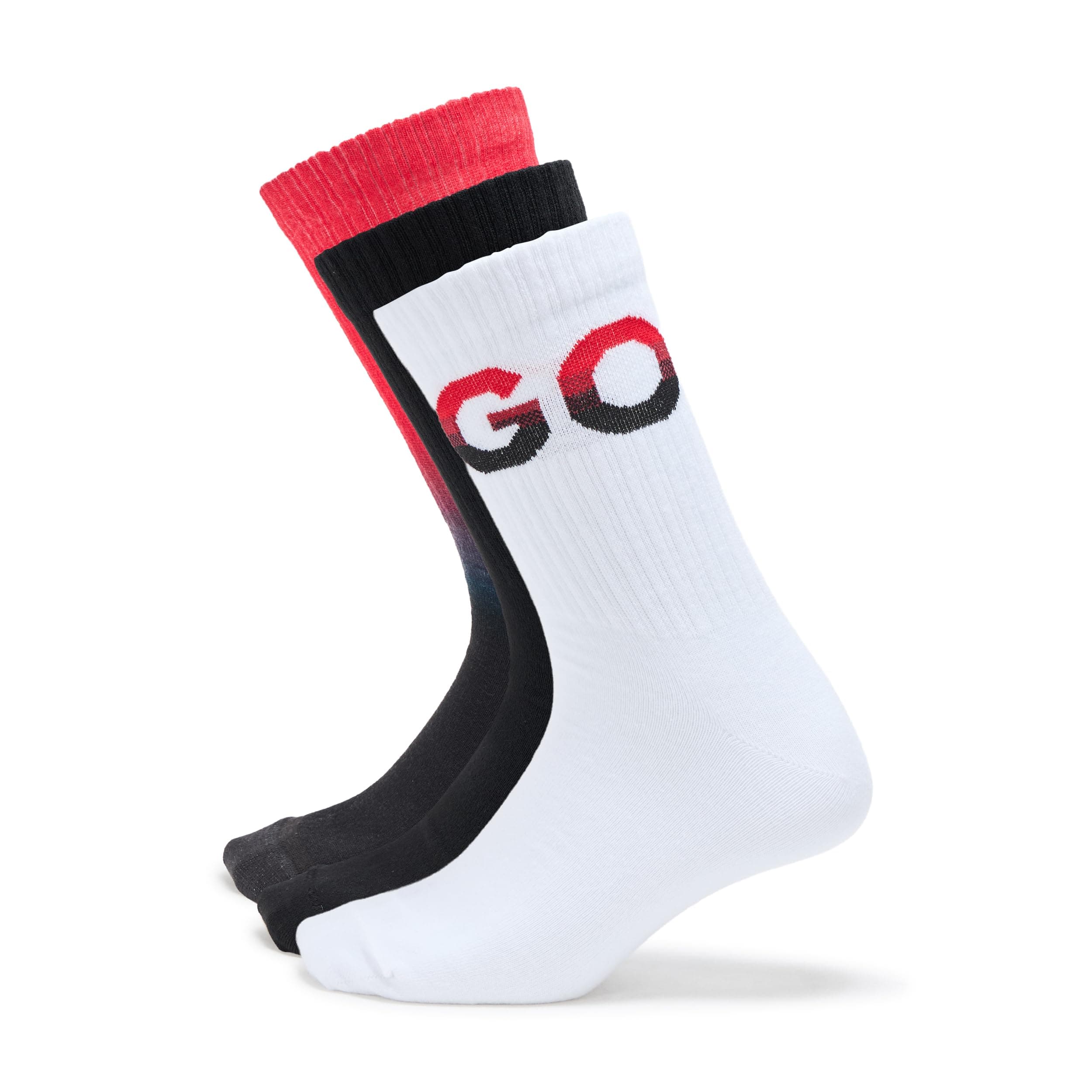 HUGO Men's Ombre Mix 3-pack Ribbed Socks