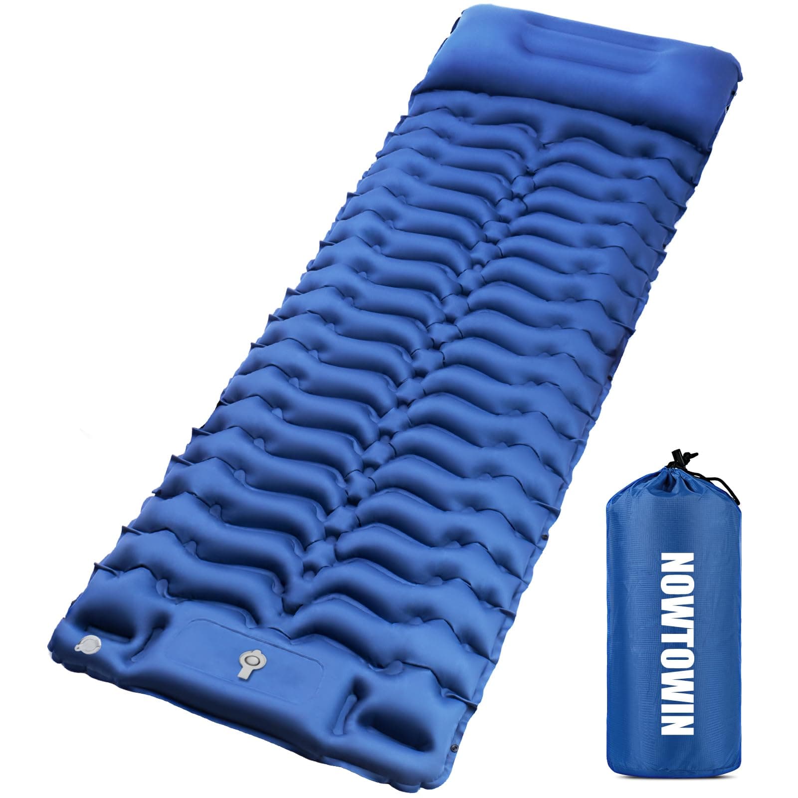 Sleeping Pad for Camping, inflatable sleeping pad Camping Air Mattress | Ultralight Comfort Camping Mattress Bed Compact Portable Sleeping Mat with Pillow Built-In Foot Pump for Backpacking Tent