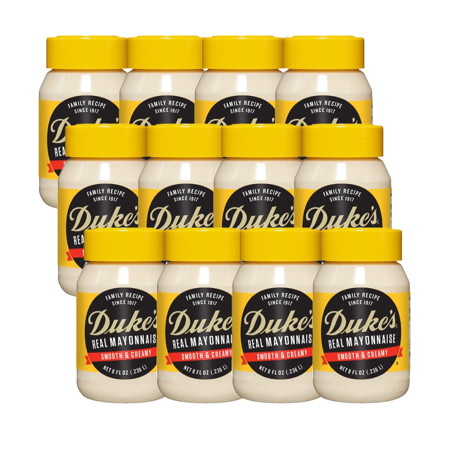Duke’s Real Mayonnaise Jar, 8 Ounce (Pack of 12) | Smooth & Creamy
