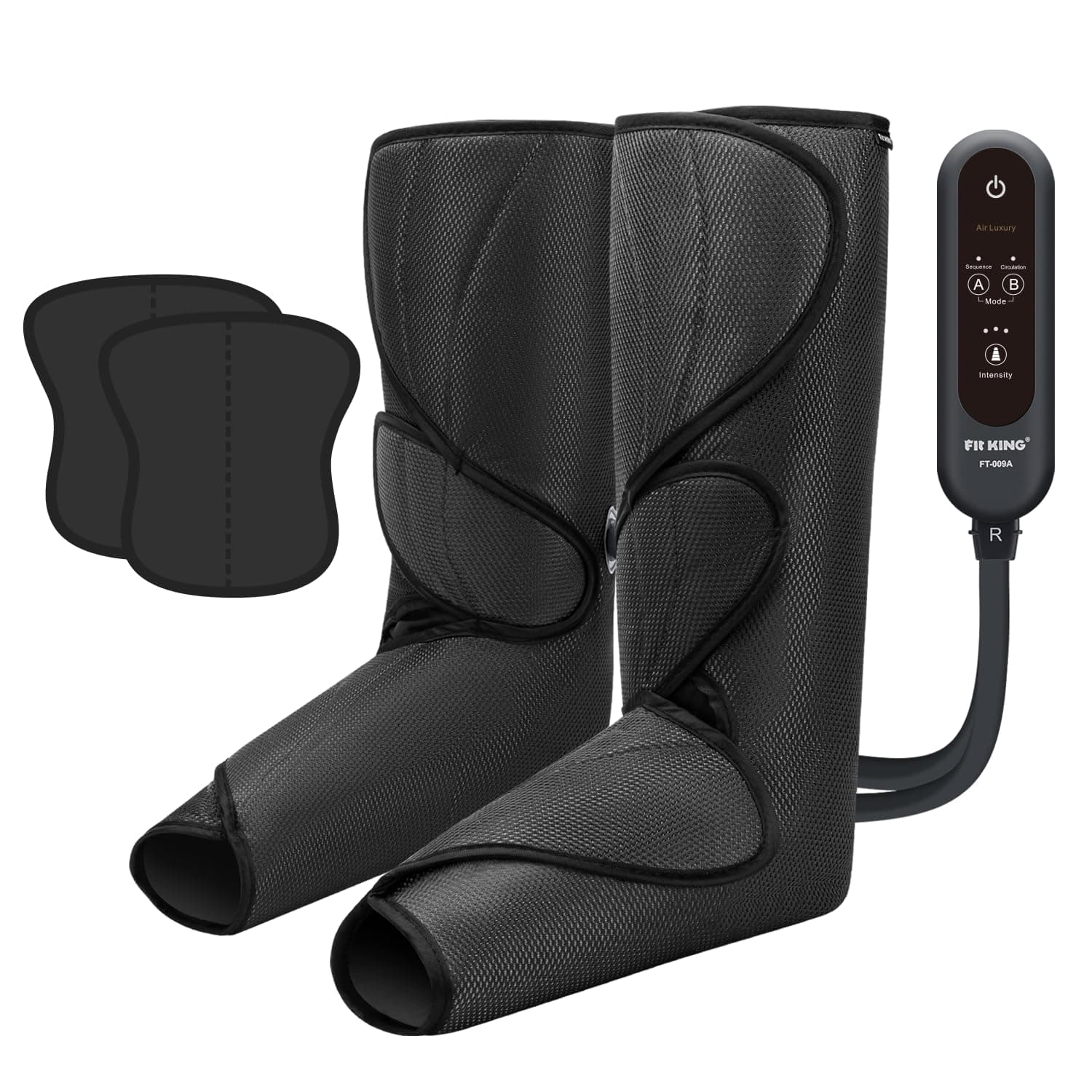 FIT KING Leg Massager for Circulation and Pain Relief, Air Compression Leg and Foot Massager to Relieve Pain Swelling Edema with 2 Size Extensions- Great Gift for Wife Mom and Dad
