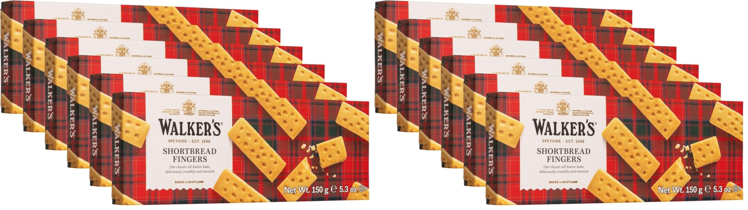 Walker's Shortbread Fingers, Pure Butter Shortbread Cookies, 5.3 Oz 6 Count (Pack of 2)