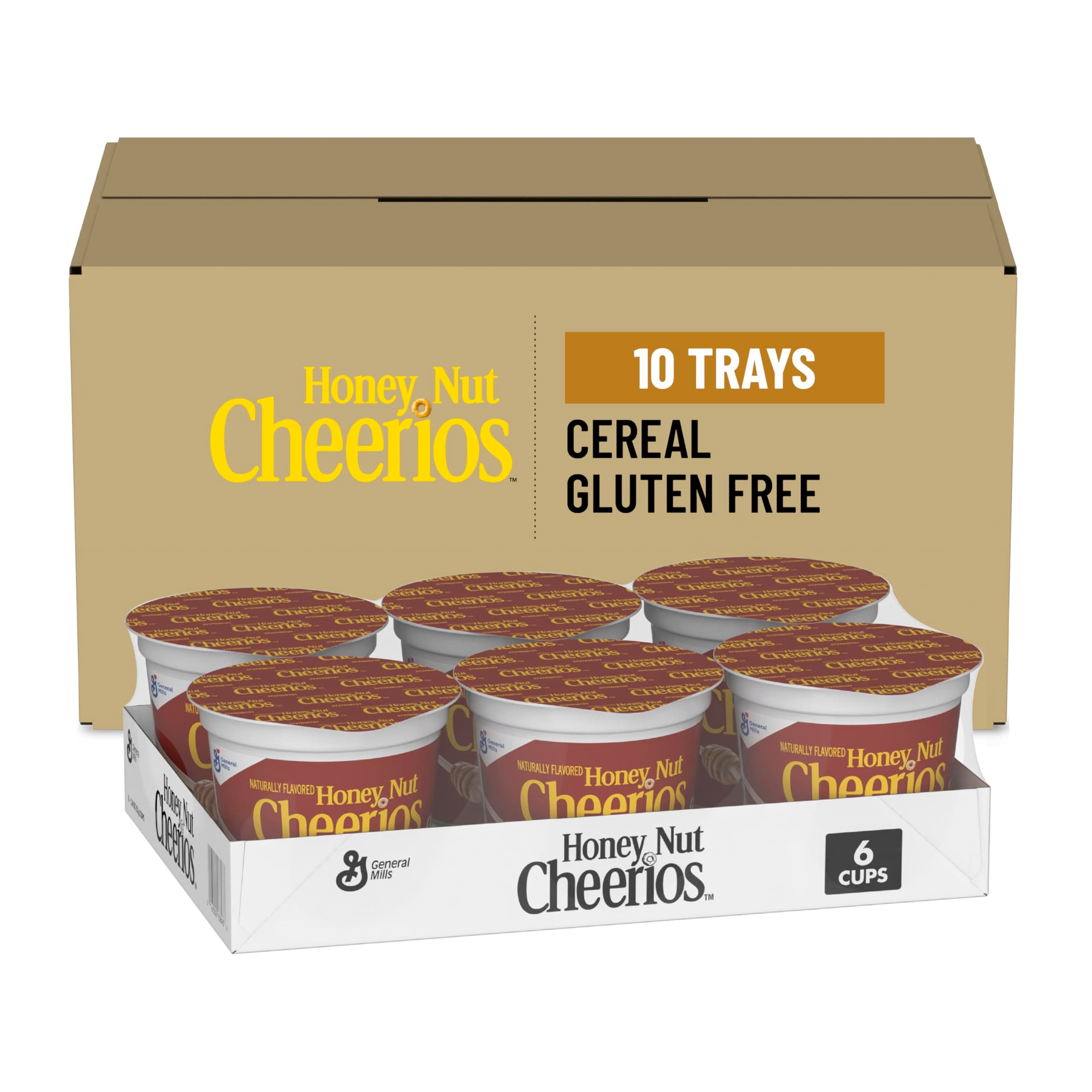 General Mills Honey Nut Cheerios Cereal Single-Serve 1.8oz Cup pack of 6