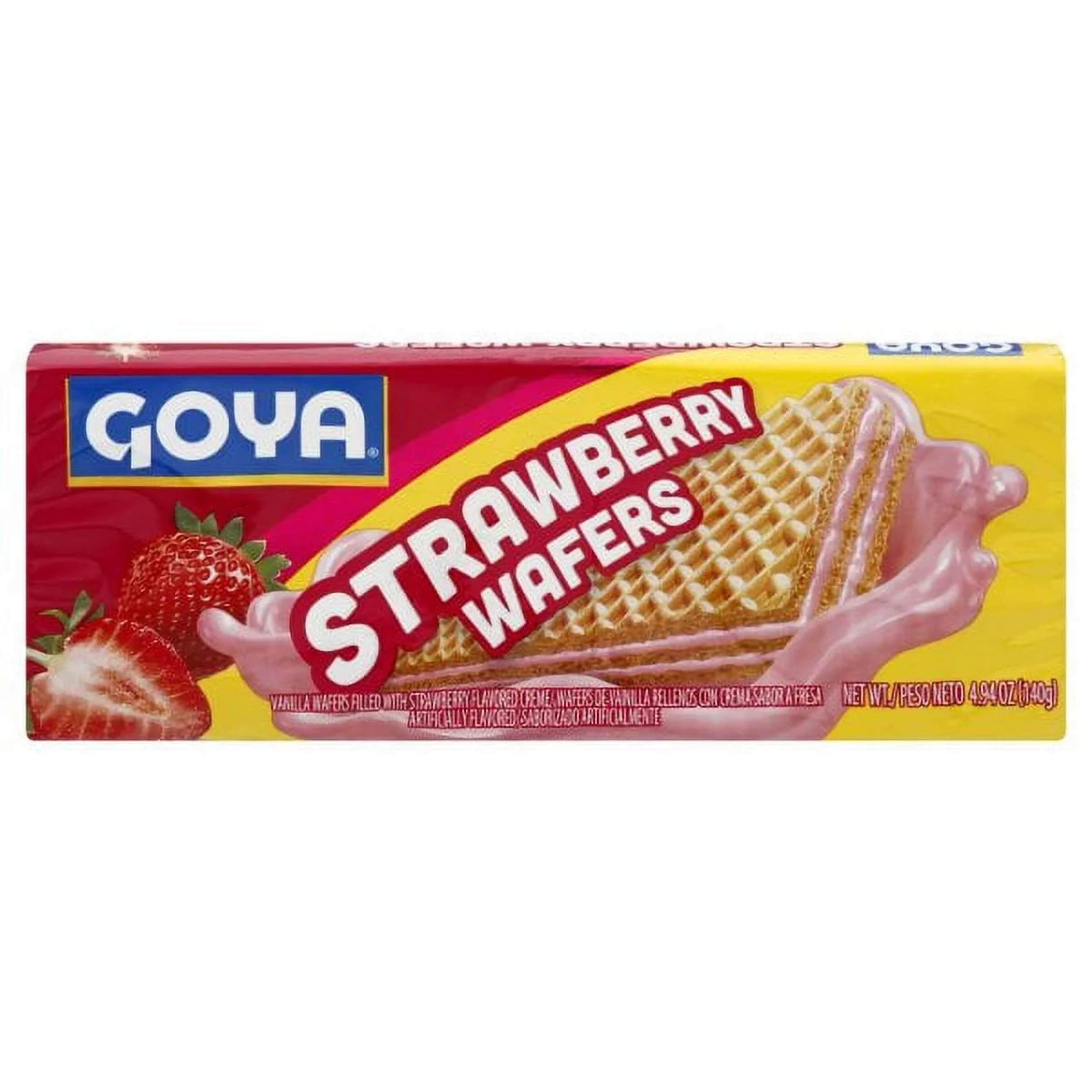 Goya Strawberry Wafer Cookies, Sweet Snacks for School, Lunchboxes, 4.94 oz | Light and Crisp Wafer Cookies, Sweet Snacks for School and Work, Lunch Box Treats, Baked Goods, Wholesome Everyday Snack