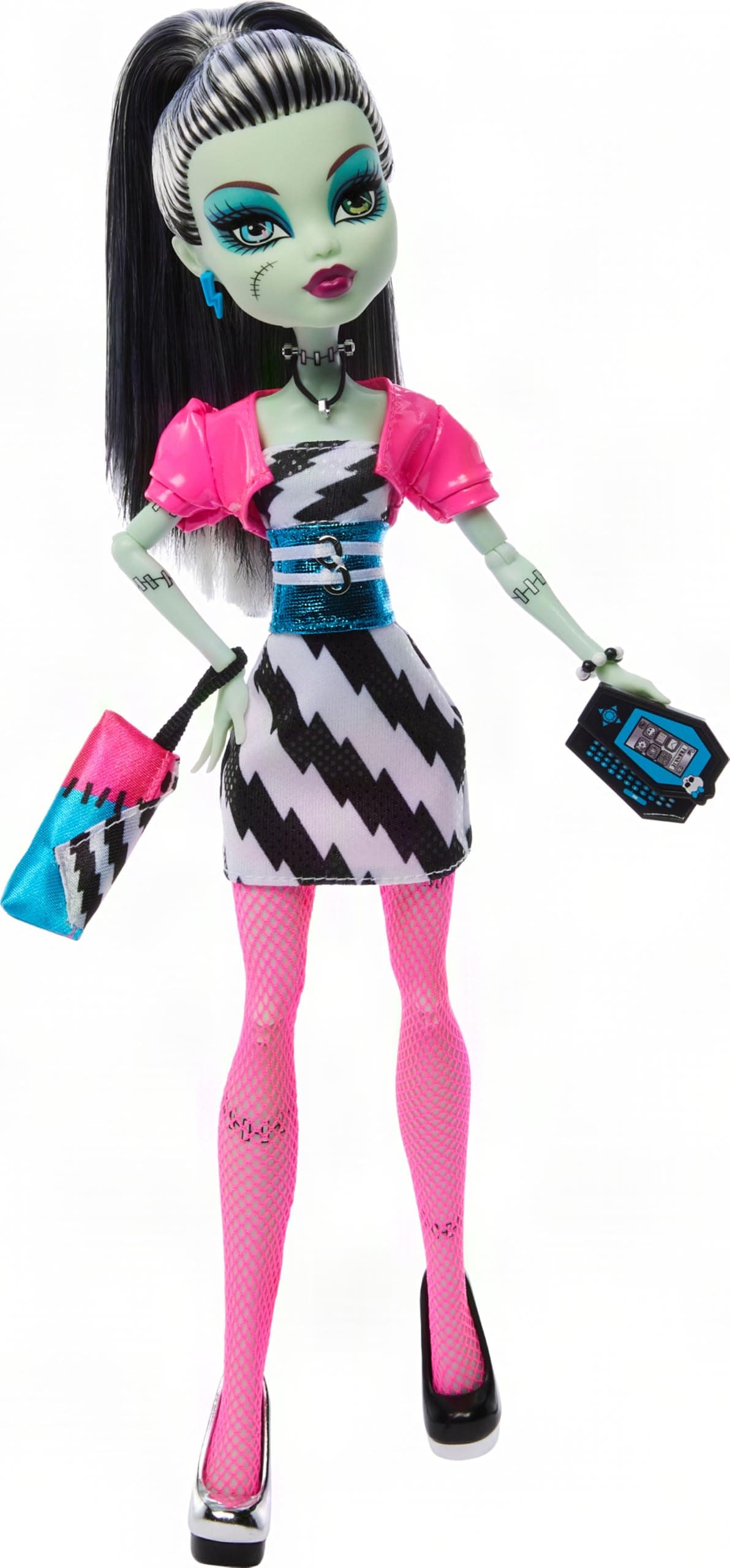 Monster High Dawn of the Dance Frankie Stein Reproduction Doll | Boo-riginal Creeproduction Frankie Stein with Party Dress and Accessories like Purse, Photos, Invite and Doll Stand
