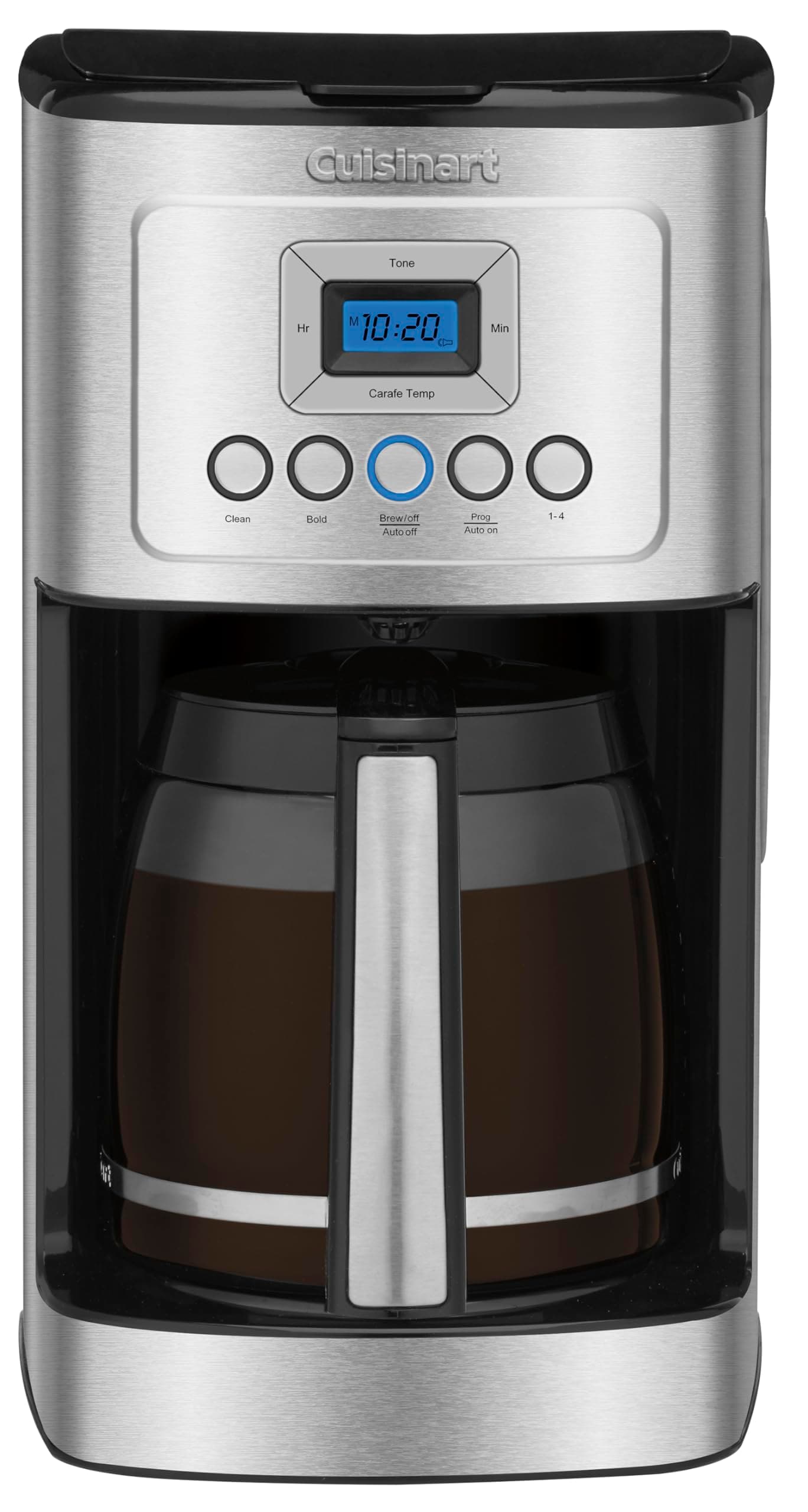 Cuisinart Coffee Maker, Programmable, Stainless Steel, 14-Cup Glass Carafe | PerfecTemp coffee machine with 1-4 cup settings, strength control, auto-off & a reusable gold tone filter, DCC-3200
