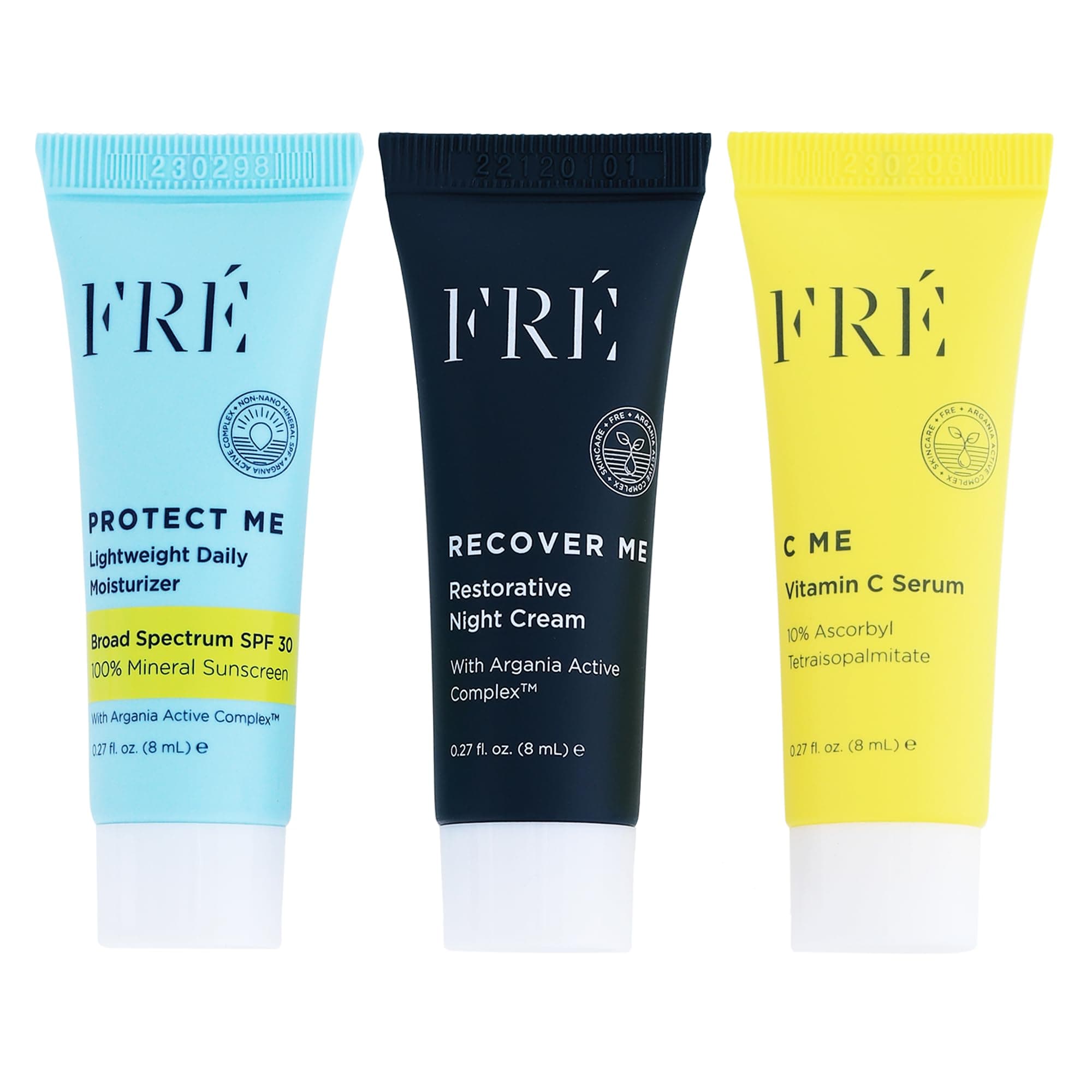 FRÉ Deluxe Mini Skincare Set | Travel-Size Face and Body Essentials Kit | Travel-size skincare set with C ME serum and clean beauty essentials for face and body in a compact, portable format
