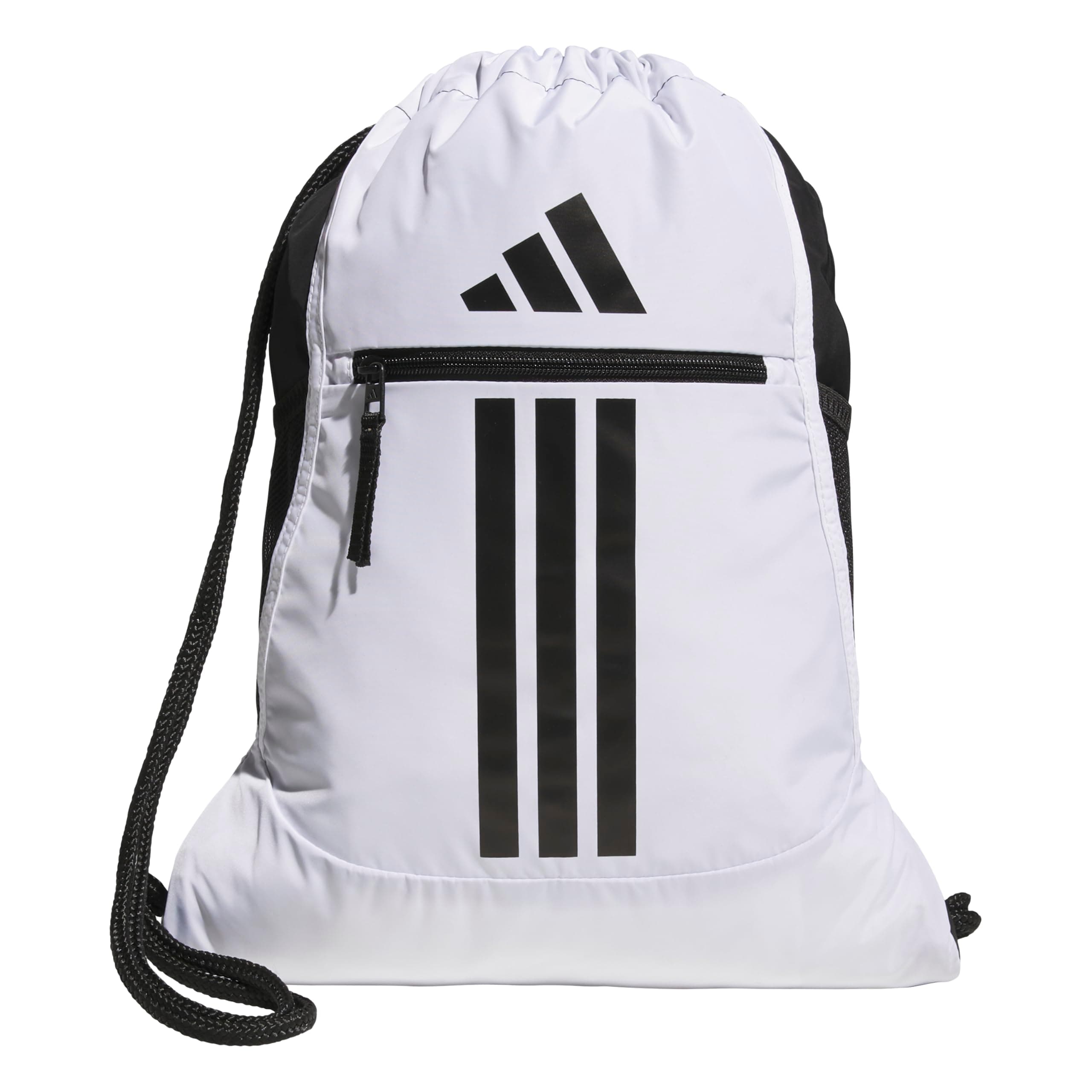 adidas Alliance Sackpack – Drawstring Backpack for Sports, Small Gym Bag, White/Black/3, OSFA