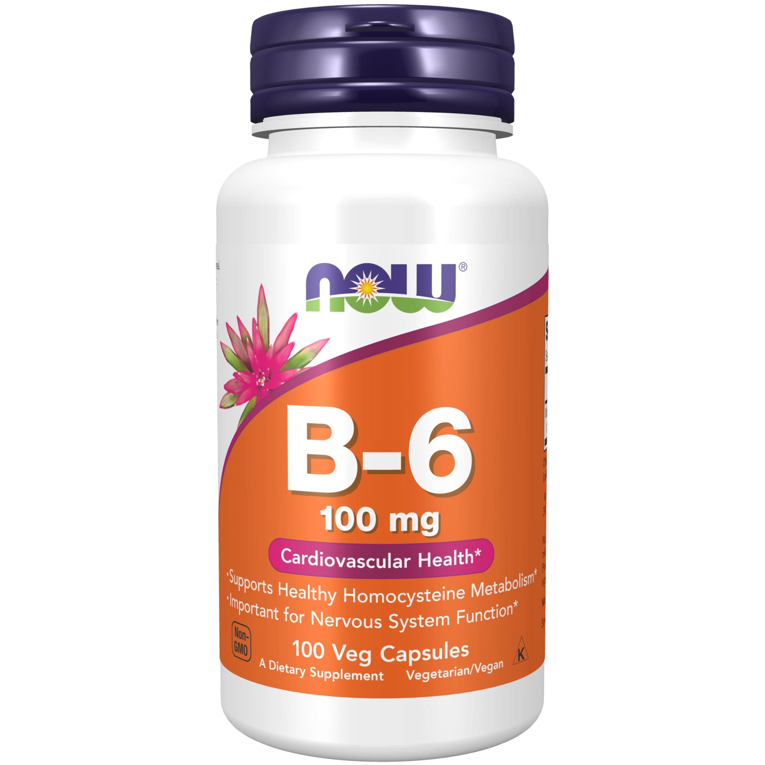 NOW Supplements, Vitamin B-6 (Pyridoxine HCl) 100 mg, 100 Veg Caps
