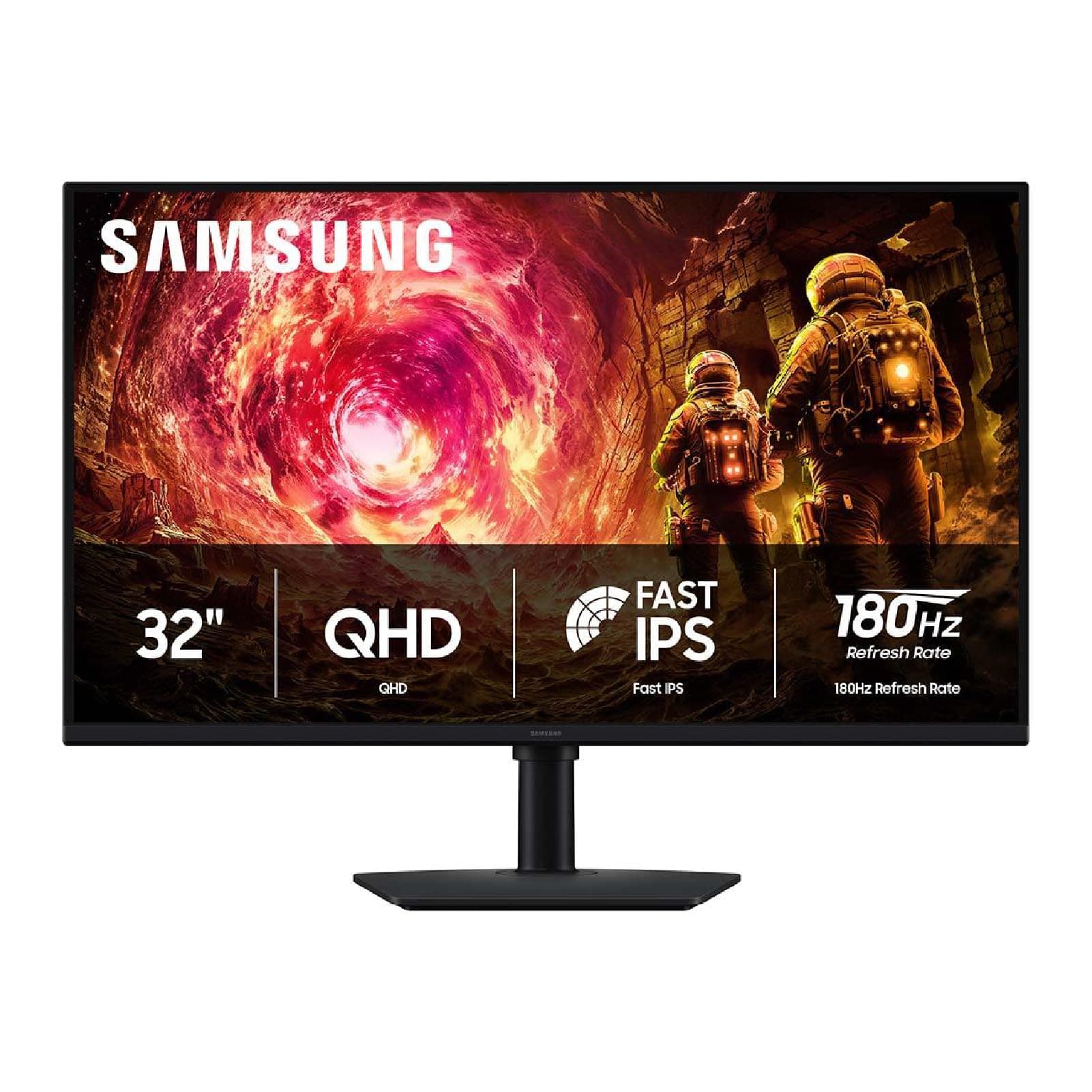 Samsung 32” Odyssey G5 (G50F) Series QHD Gaming Monitor | 180Hz, Fast IPS Panel, HDR10, NVIDIA G-Sync Compatible, 1ms (GtG), AMD FreeSync™, Adjustable Stand, LS32FG502ENXZA